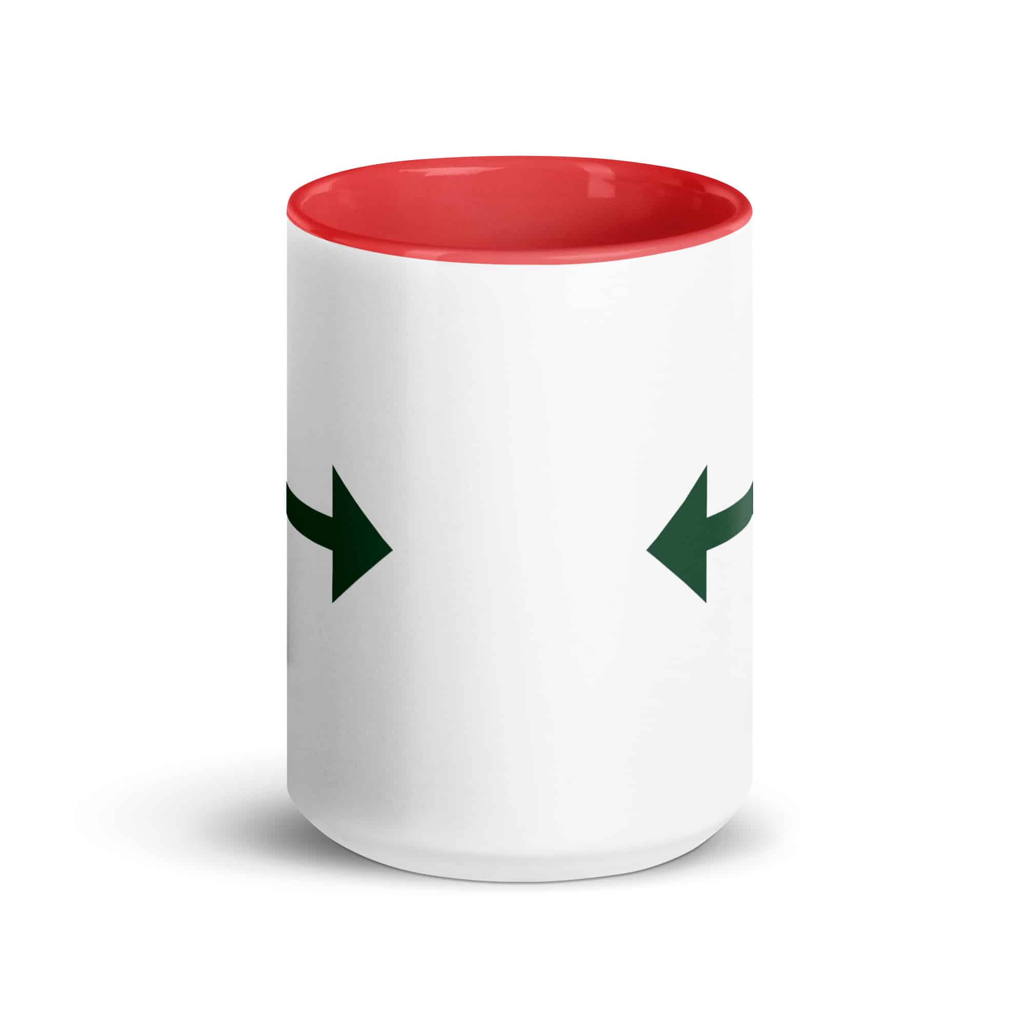 Forest Green Bidirectional Trail Arrow Color Inside Mug