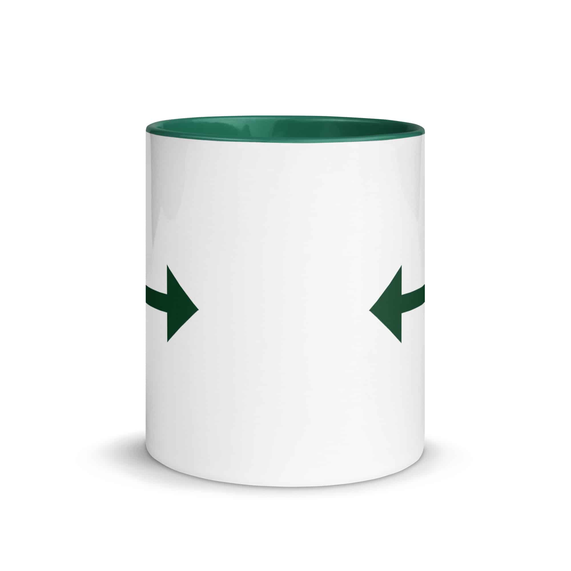 Forest Green Bidirectional Trail Arrow Color Inside Mug
