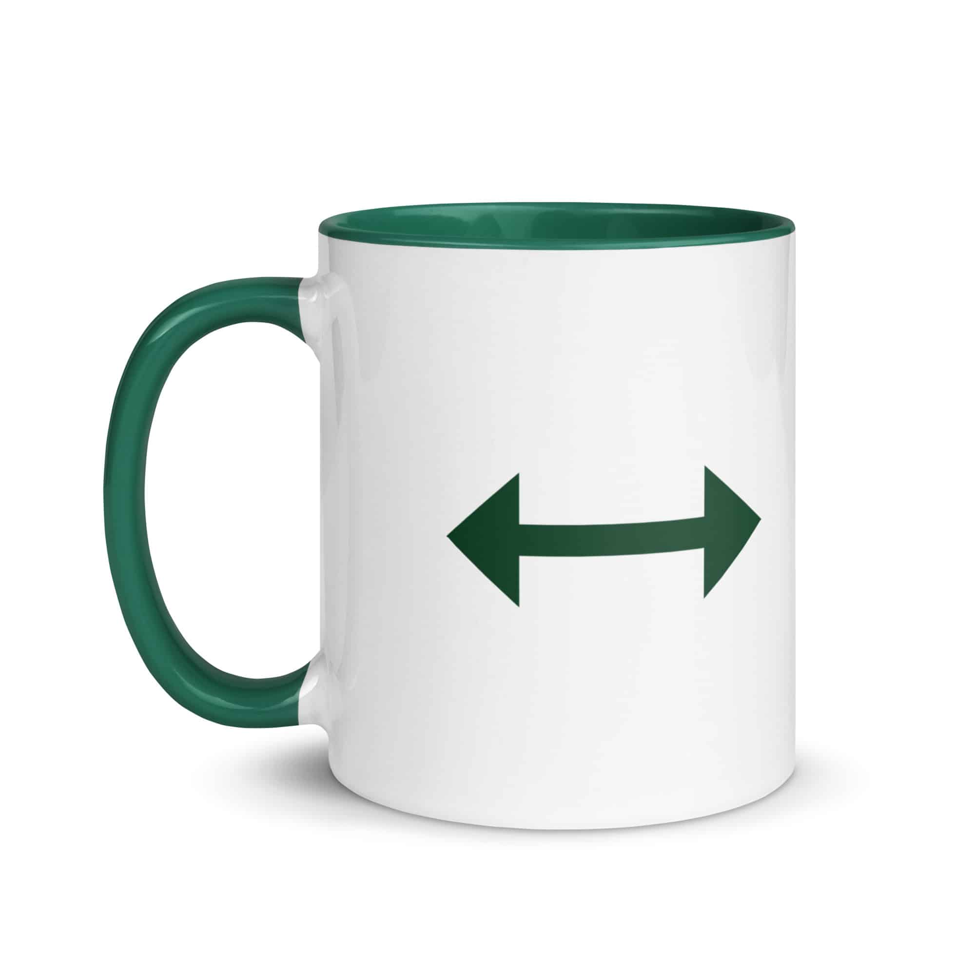 Forest Green Bidirectional Trail Arrow Color Inside Mug