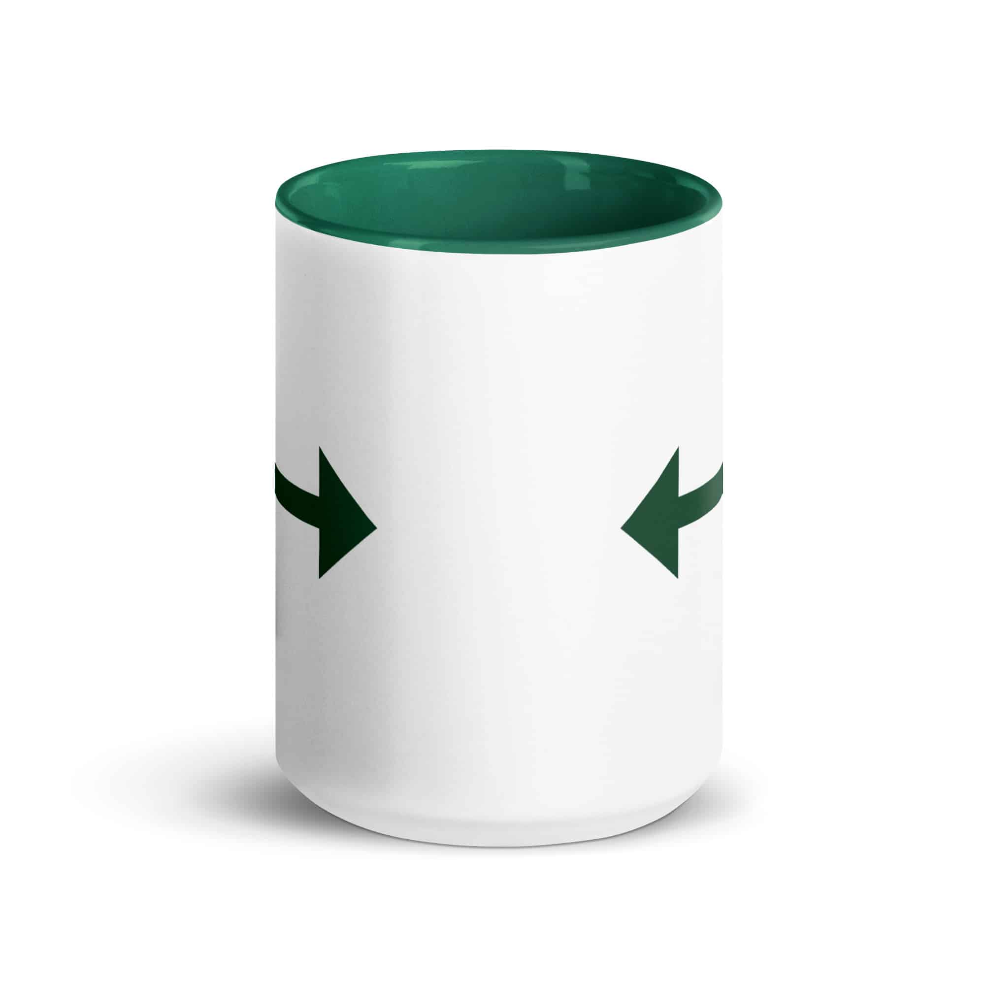 Forest Green Bidirectional Trail Arrow Color Inside Mug