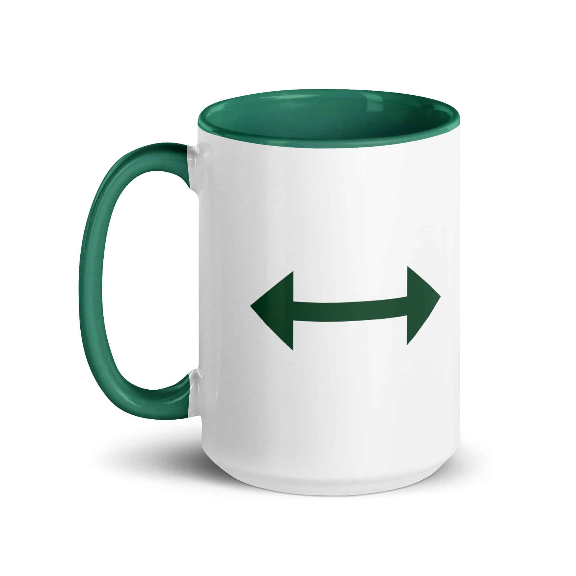 Forest Green Bidirectional Trail Arrow Color Inside Mug