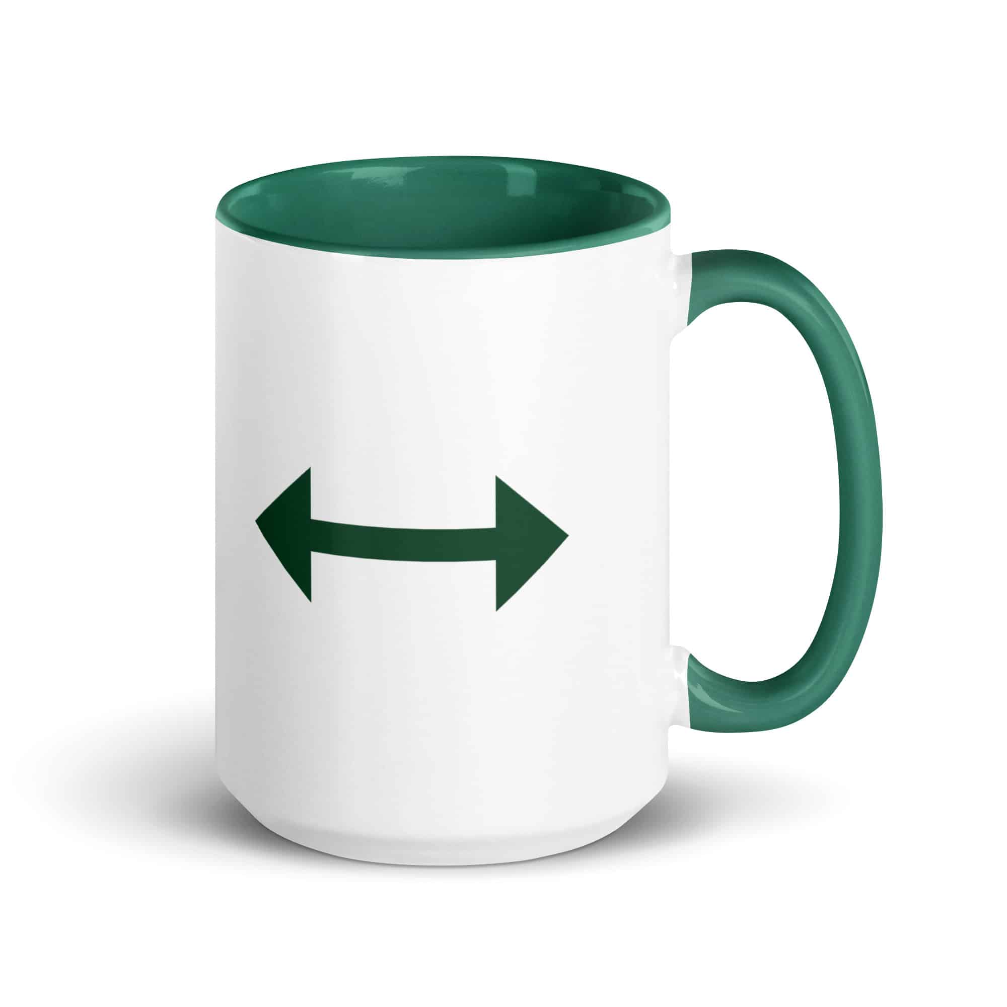 Forest Green Bidirectional Trail Arrow Color Inside Mug