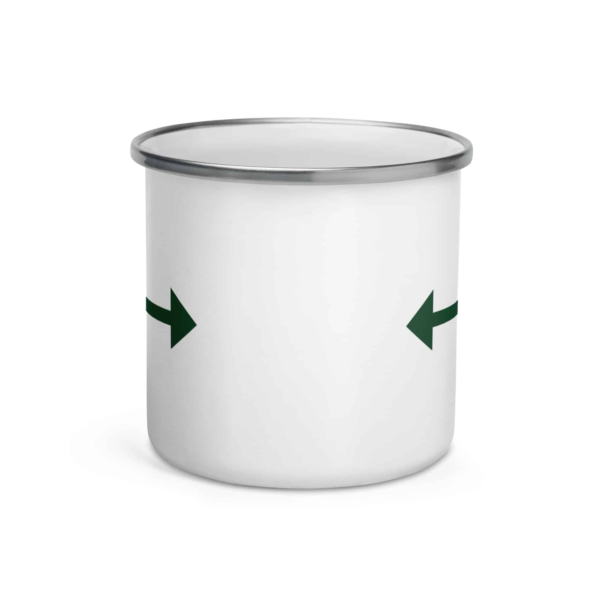 Forest Green Bidirectional Trail Arrow Enamel Camp Mug