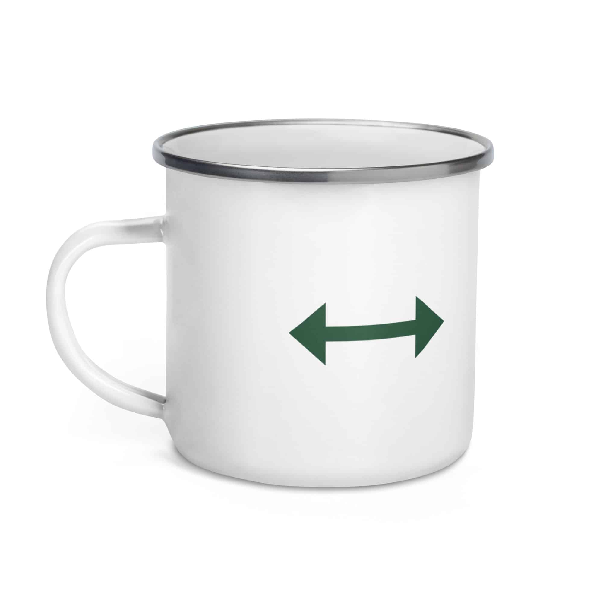 Forest Green Bidirectional Trail Arrow Enamel Camp Mug