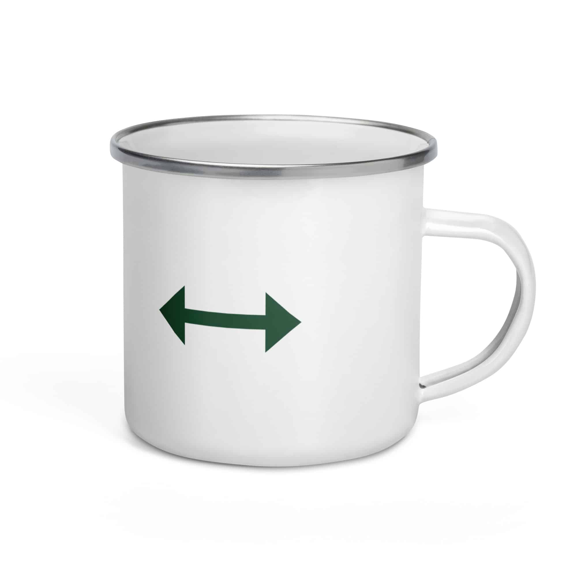 Forest Green Bidirectional Trail Arrow Enamel Camp Mug