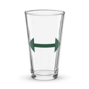 12 Bidirectional Trail Arrow Forest Green Pint Glass - 16 oz - Main