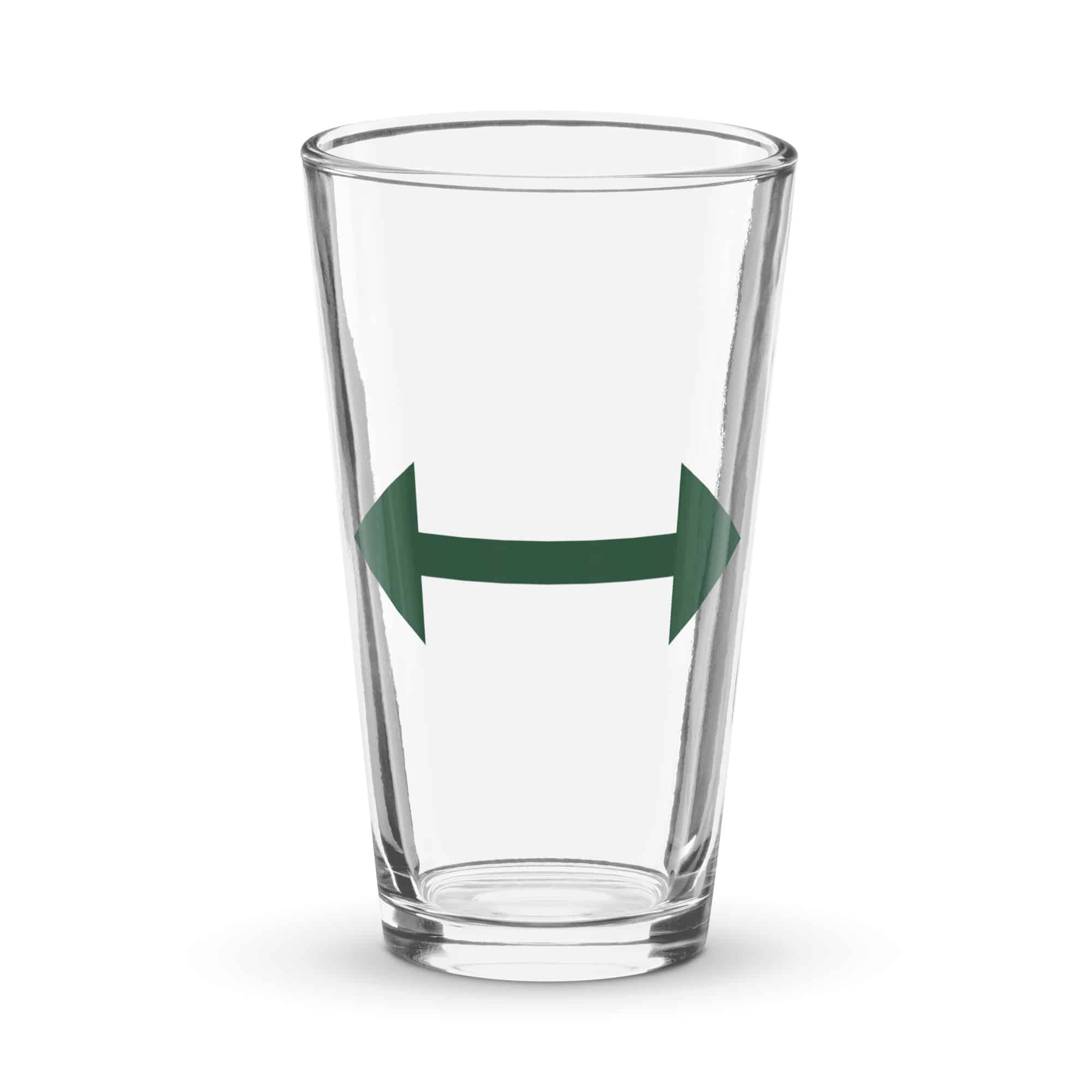 Forest Green Bidirectional Trail Arrow Pint Glass