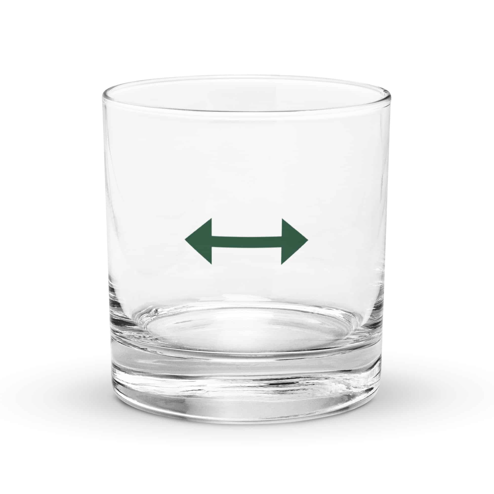 Forest Green Bidirectional Trail Arrow Rocks Glass