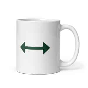 12 Bidirectional Trail Arrow Forest Green White Ceramic Coffee Mug - 11 oz - Main