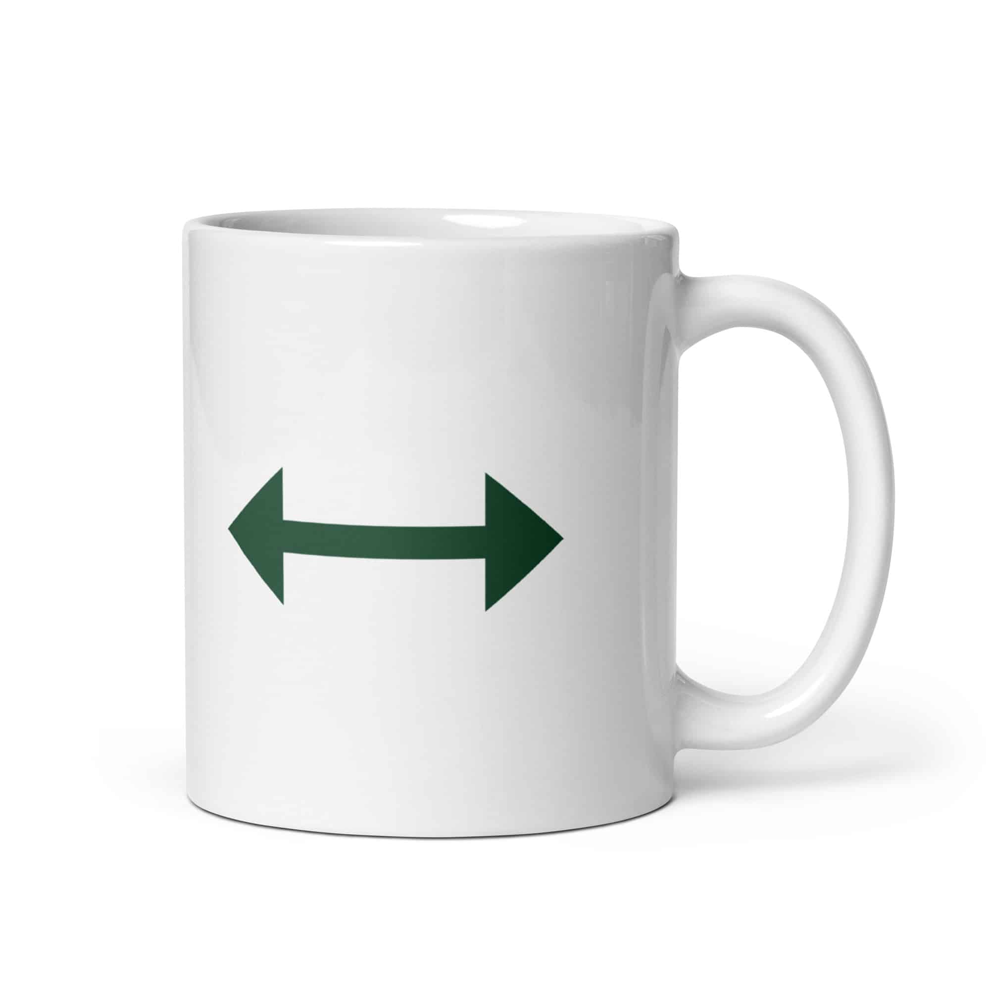 Forest Green Bidirectional Trail Arrow White Ceramic Coffee Mug