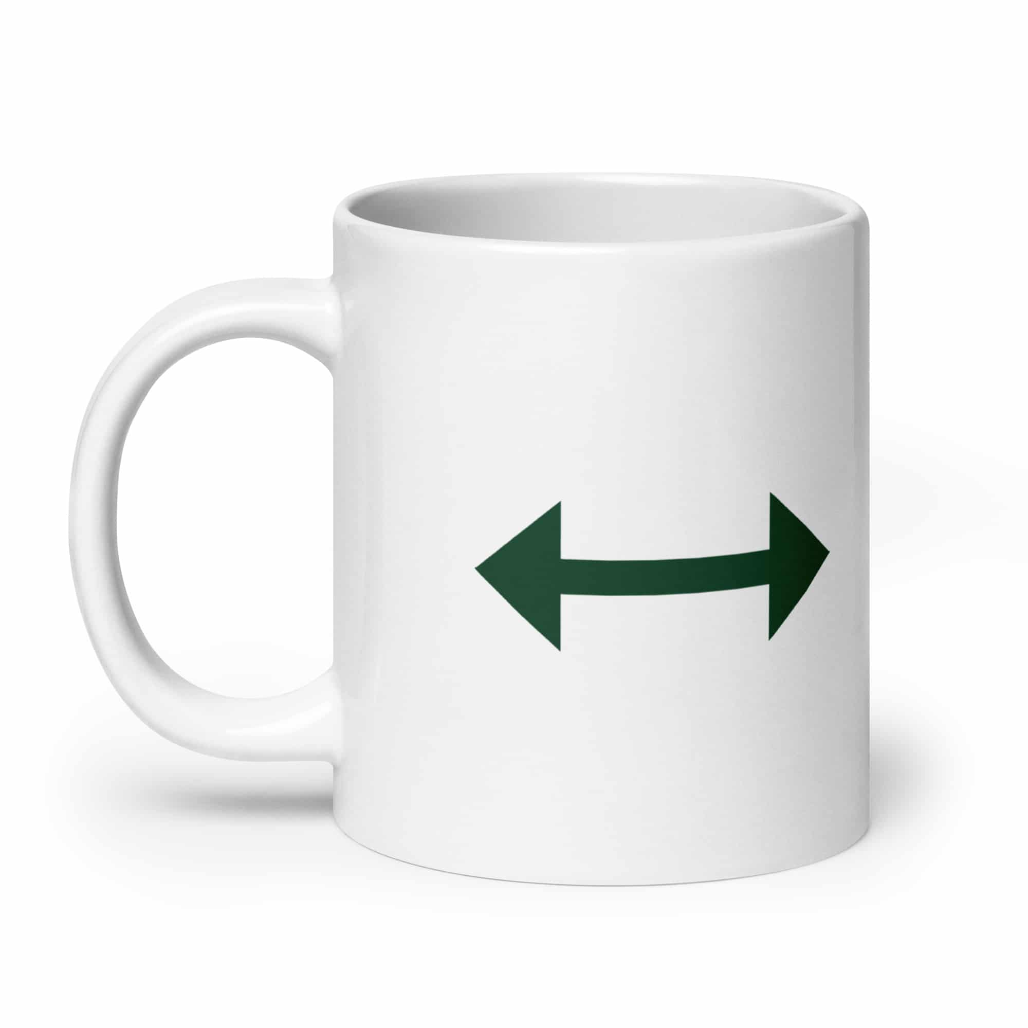 Forest Green Bidirectional Trail Arrow White Ceramic Coffee Mug
