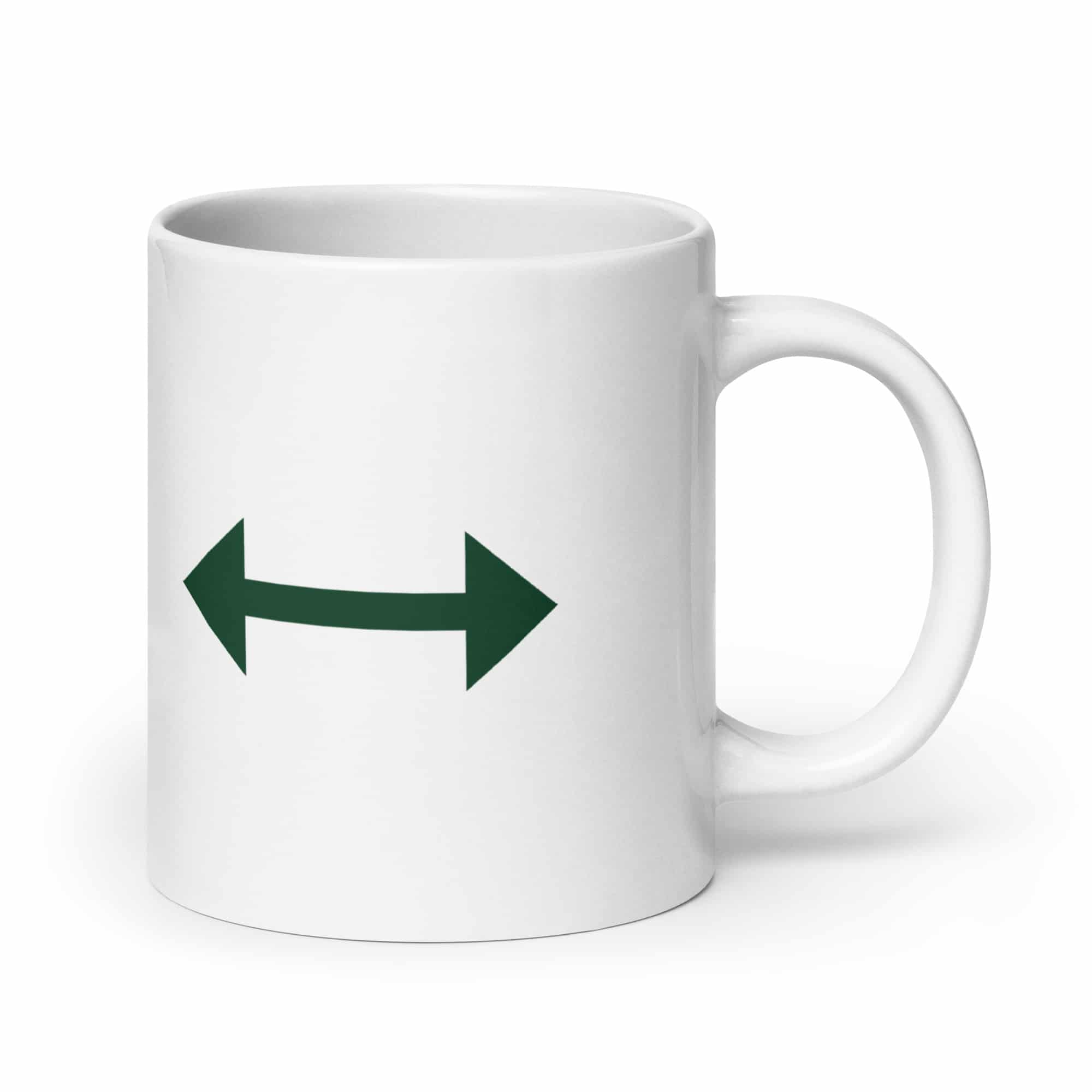 Forest Green Bidirectional Trail Arrow White Ceramic Coffee Mug
