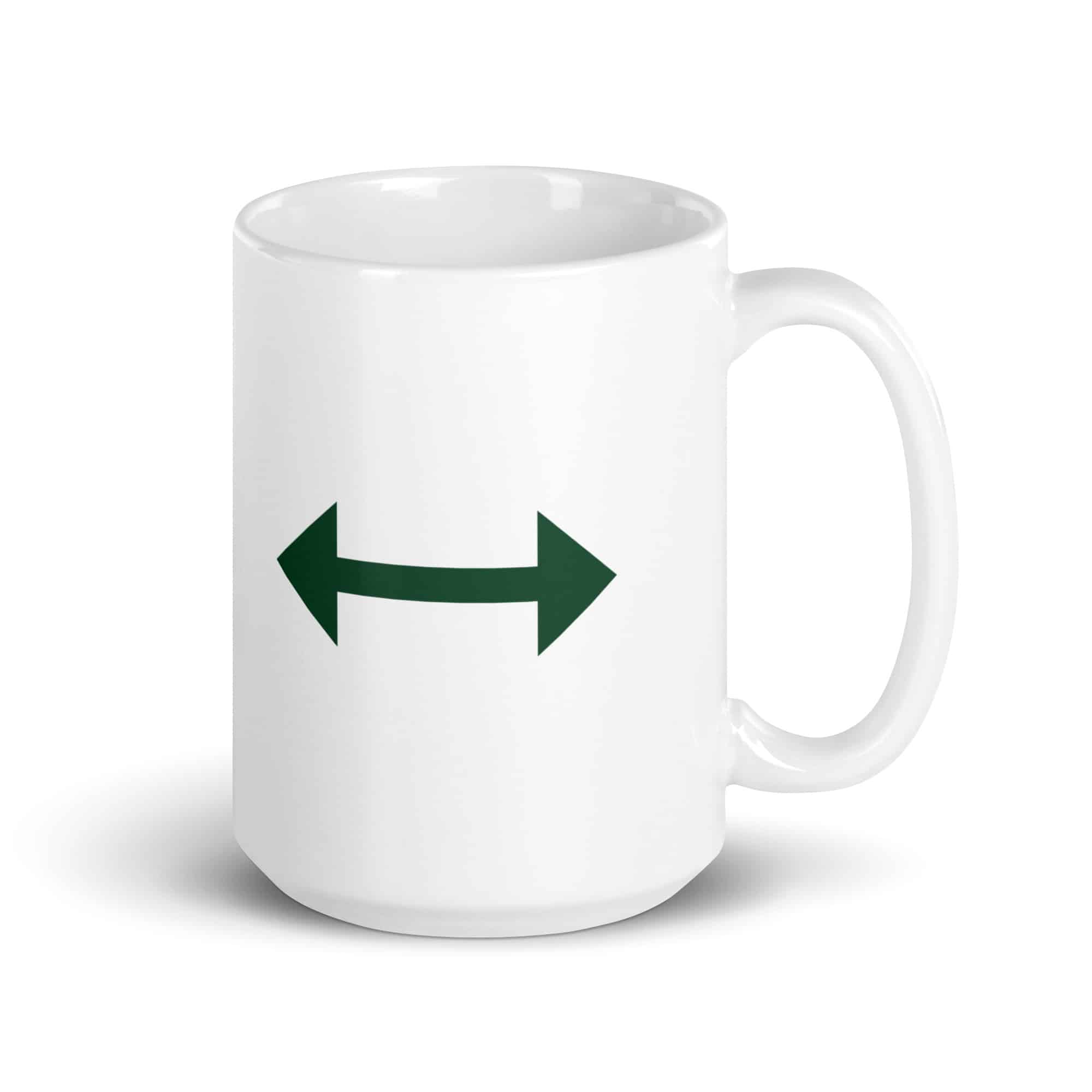 Forest Green Bidirectional Trail Arrow White Ceramic Coffee Mug