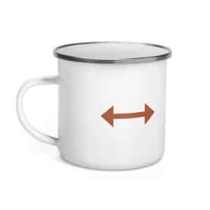 12 Bidirectional Trail Arrow Terracotta Enamel Camp Mug - 12 oz - Left