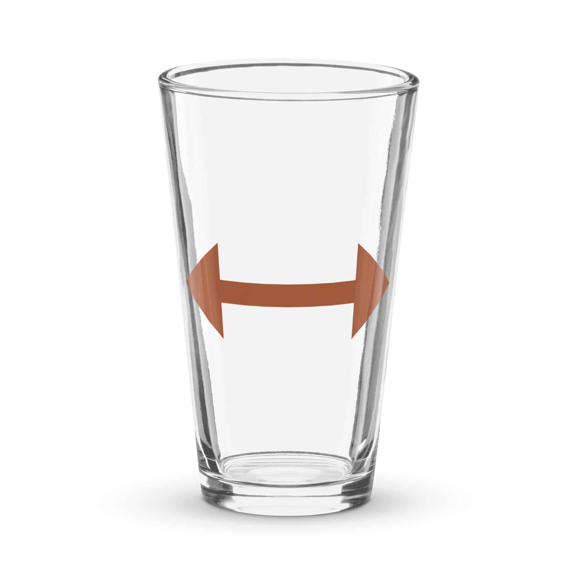 Terracotta Bidirectional Trail Arrow Pint Glass