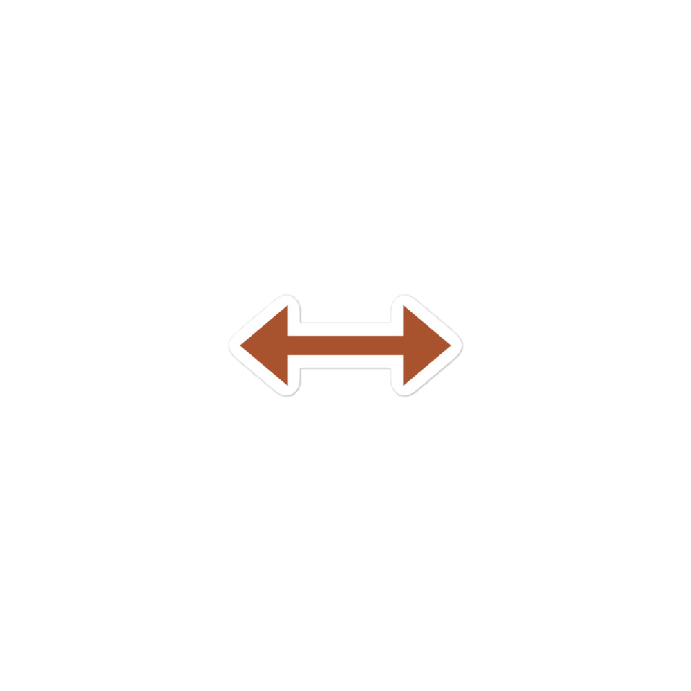 Terracotta Bidirectional Trail Arrow Vinyl Sticker