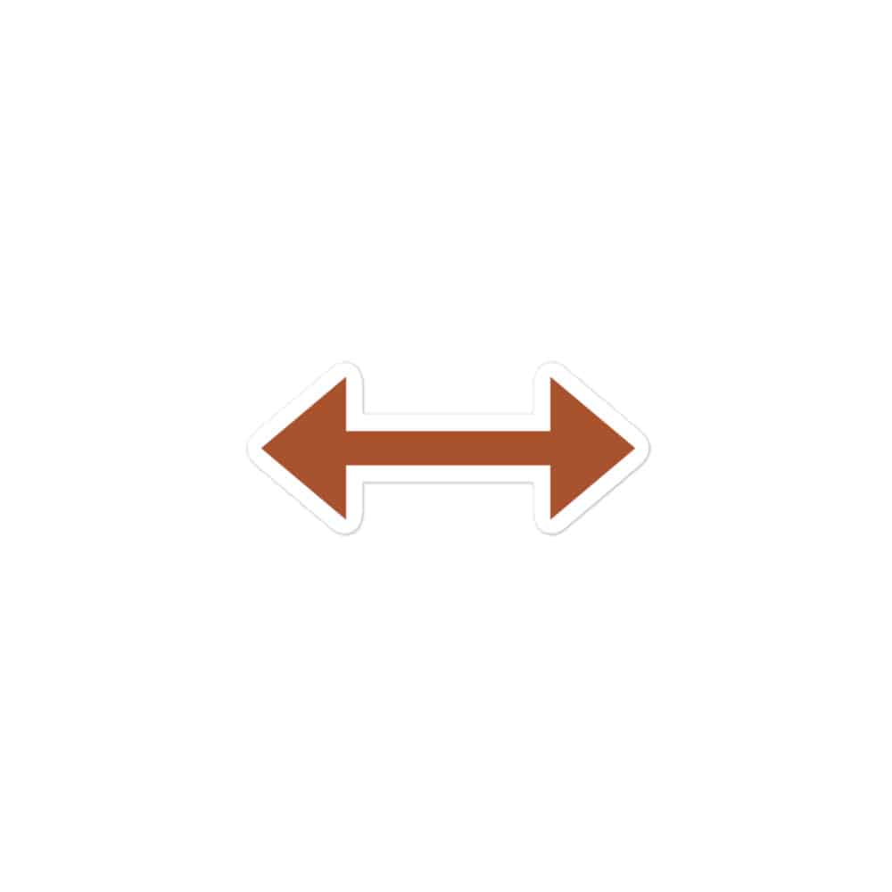 Terracotta Bidirectional Trail Arrow Vinyl Sticker
