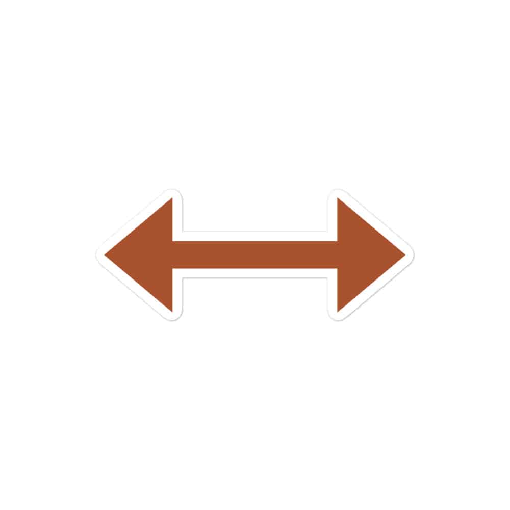 Terracotta Bidirectional Trail Arrow Vinyl Sticker