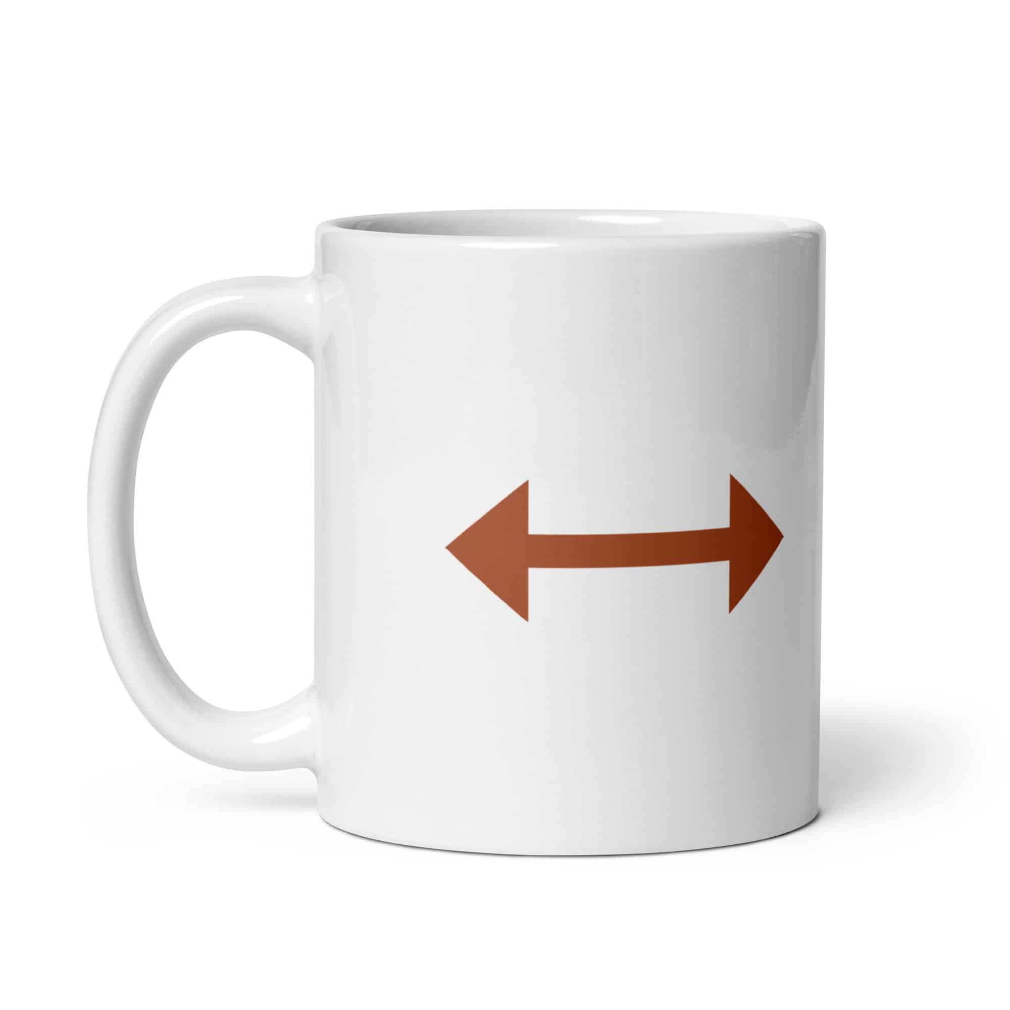 Terracotta Bidirectional Trail Arrow White Ceramic Coffee Mug
