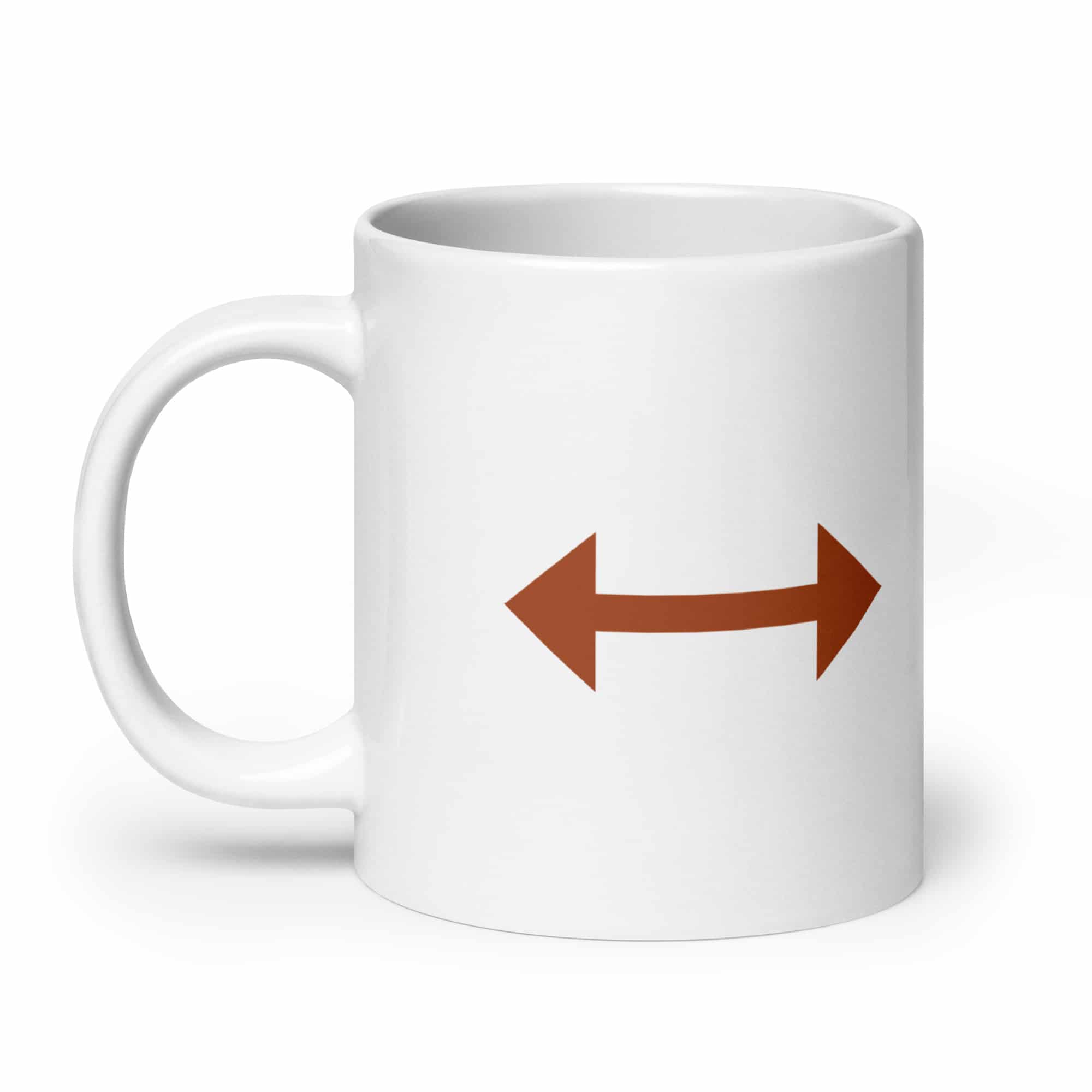 Terracotta Bidirectional Trail Arrow White Ceramic Coffee Mug