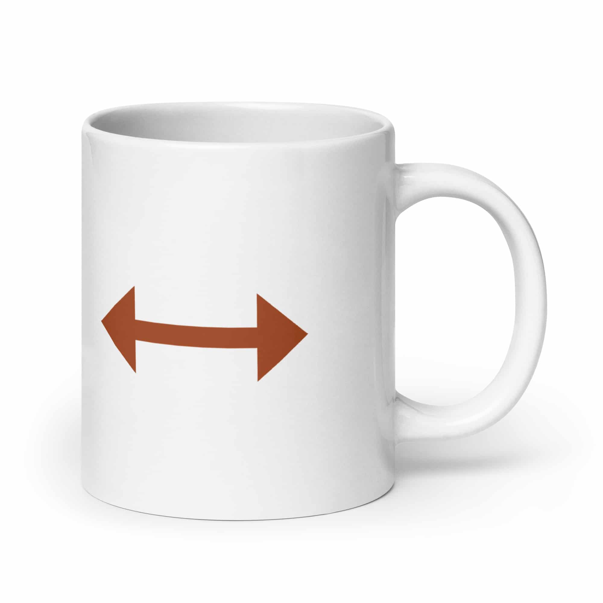 Terracotta Bidirectional Trail Arrow White Ceramic Coffee Mug