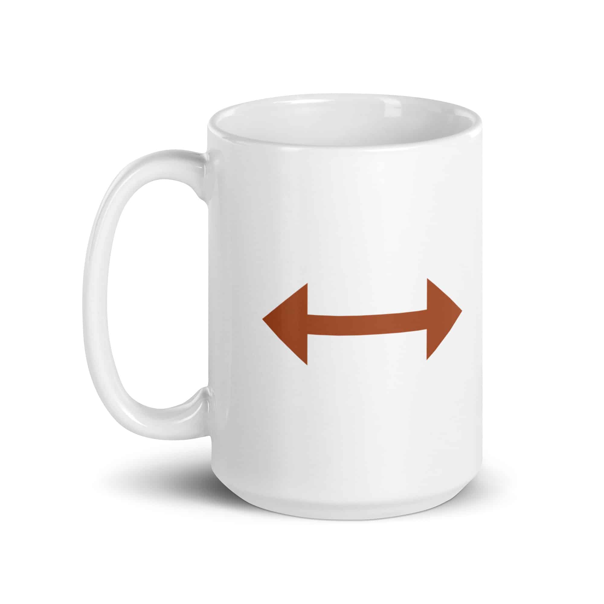 Terracotta Bidirectional Trail Arrow White Ceramic Coffee Mug