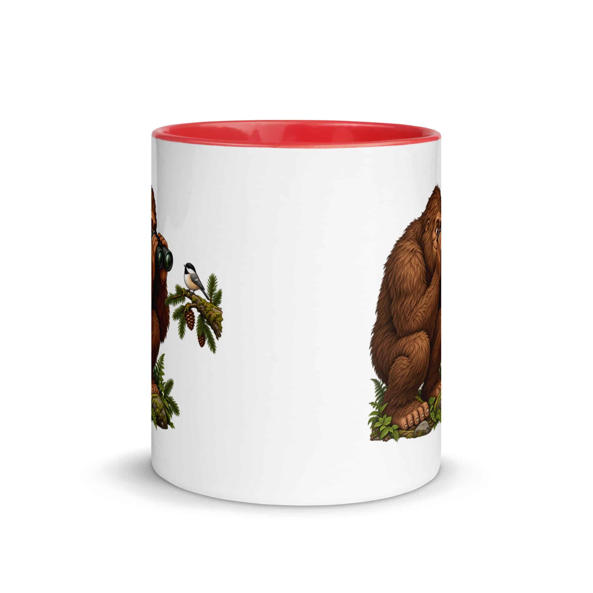 Birdwatching Bigfoot Color Inside Mug