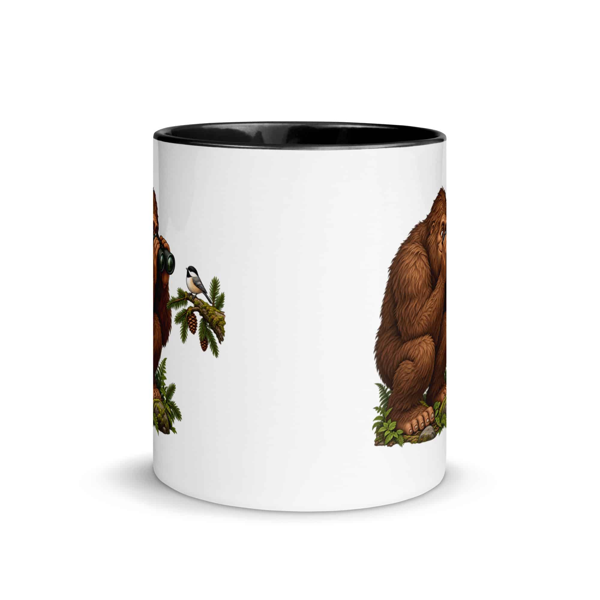 Birdwatching Bigfoot Color Inside Mug