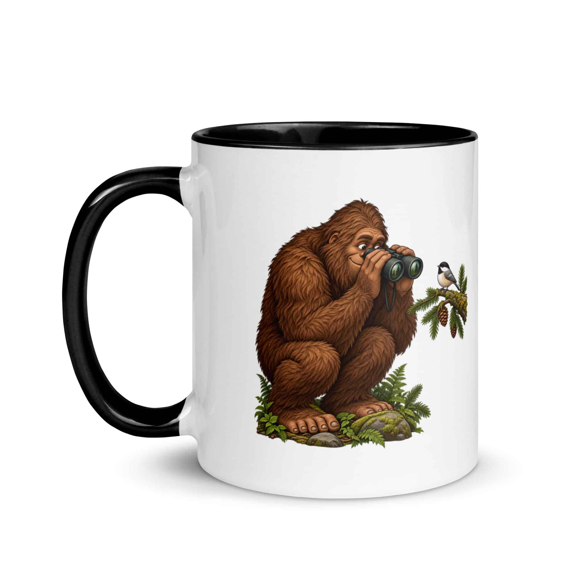 Birdwatching Bigfoot Color Inside Mug