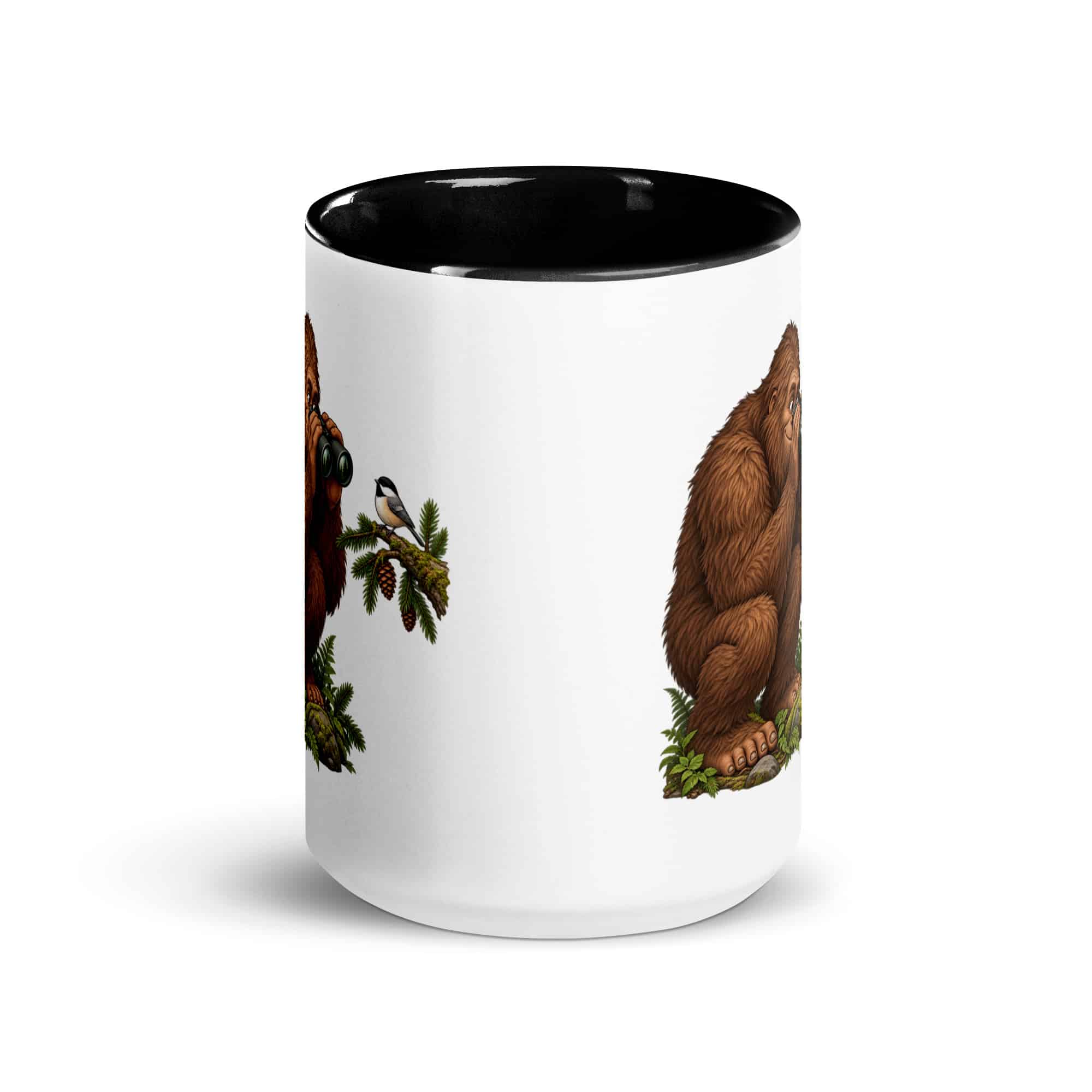 Birdwatching Bigfoot Color Inside Mug
