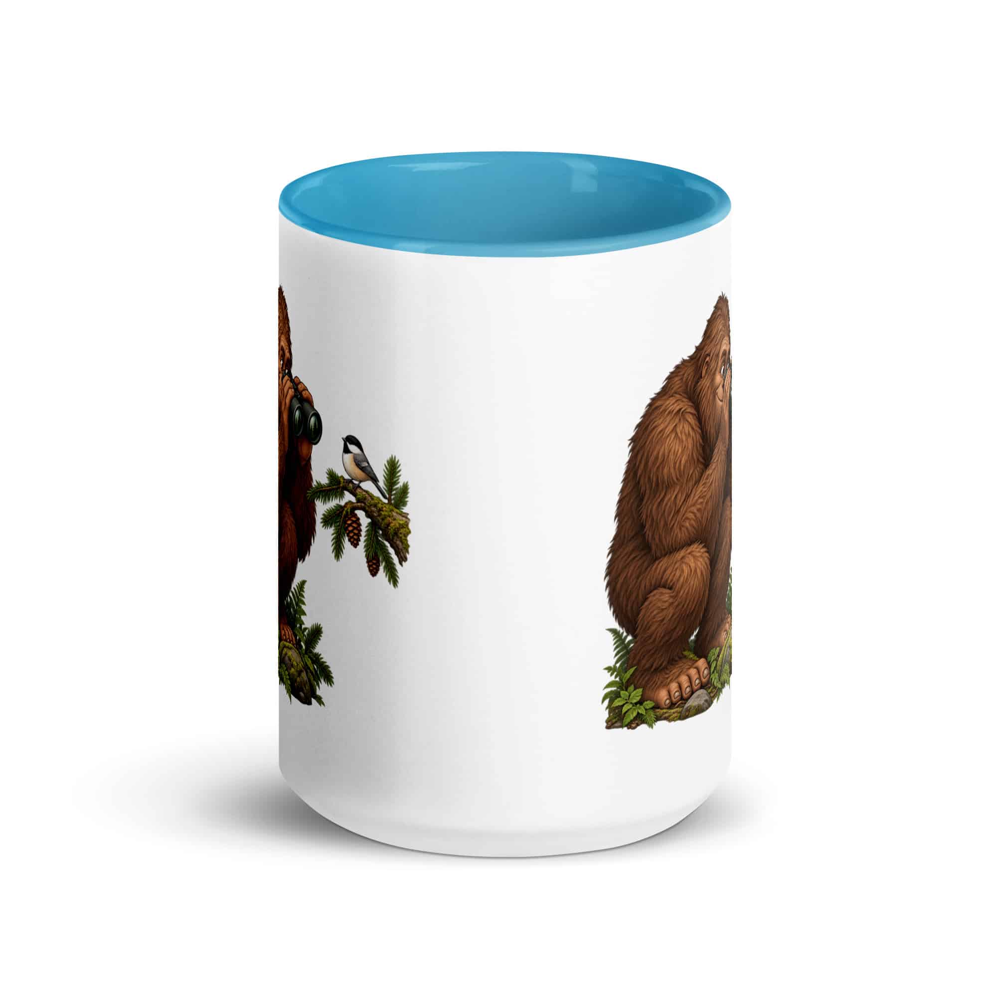 Birdwatching Bigfoot Color Inside Mug
