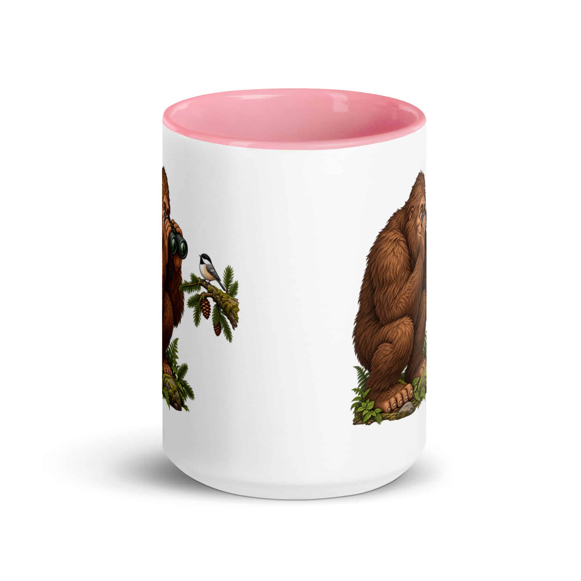 Birdwatching Bigfoot Color Inside Mug