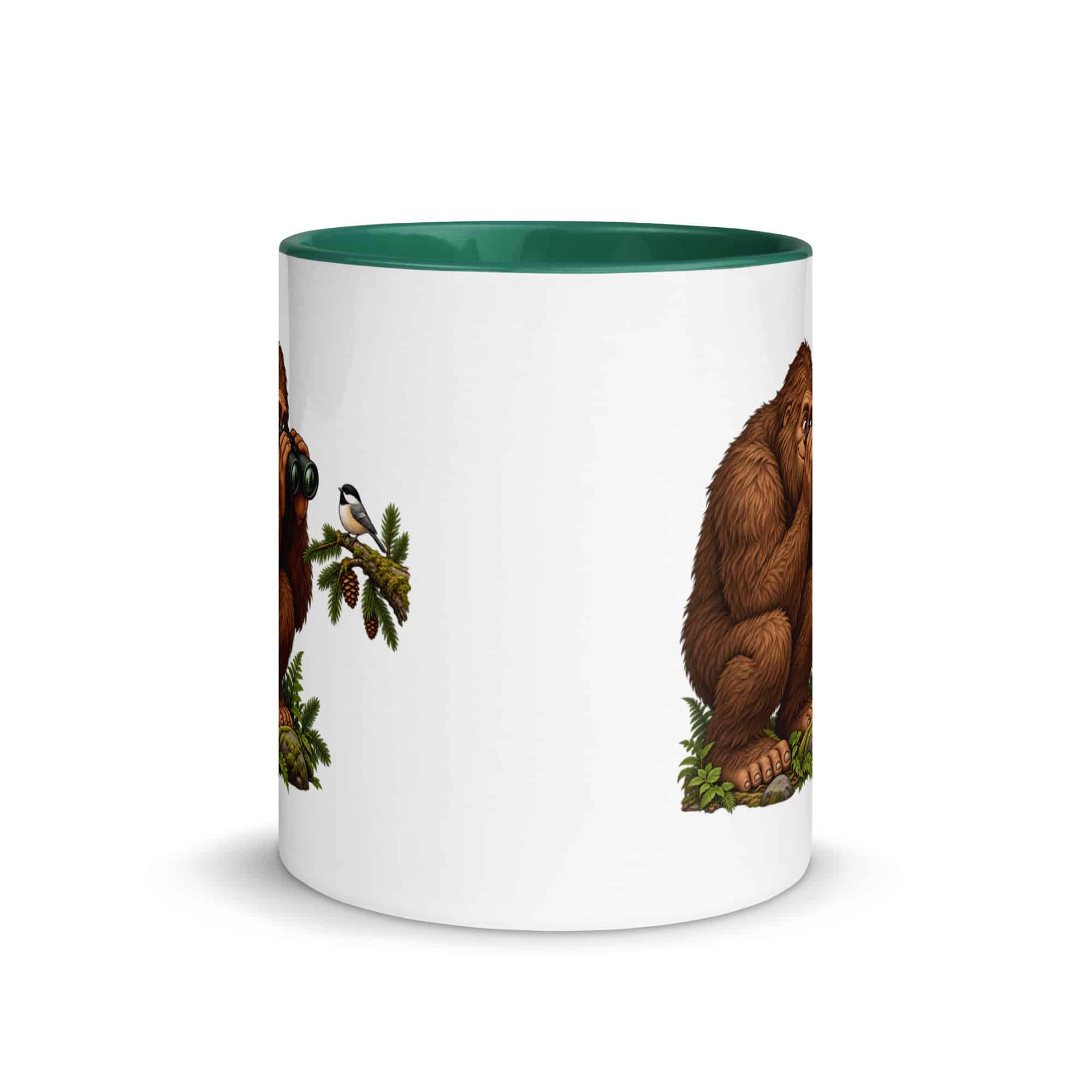 Birdwatching Bigfoot Color Inside Mug