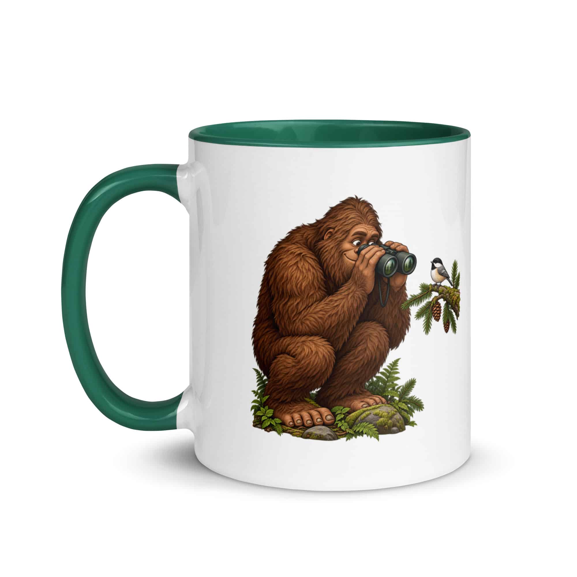 Birdwatching Bigfoot Color Inside Mug