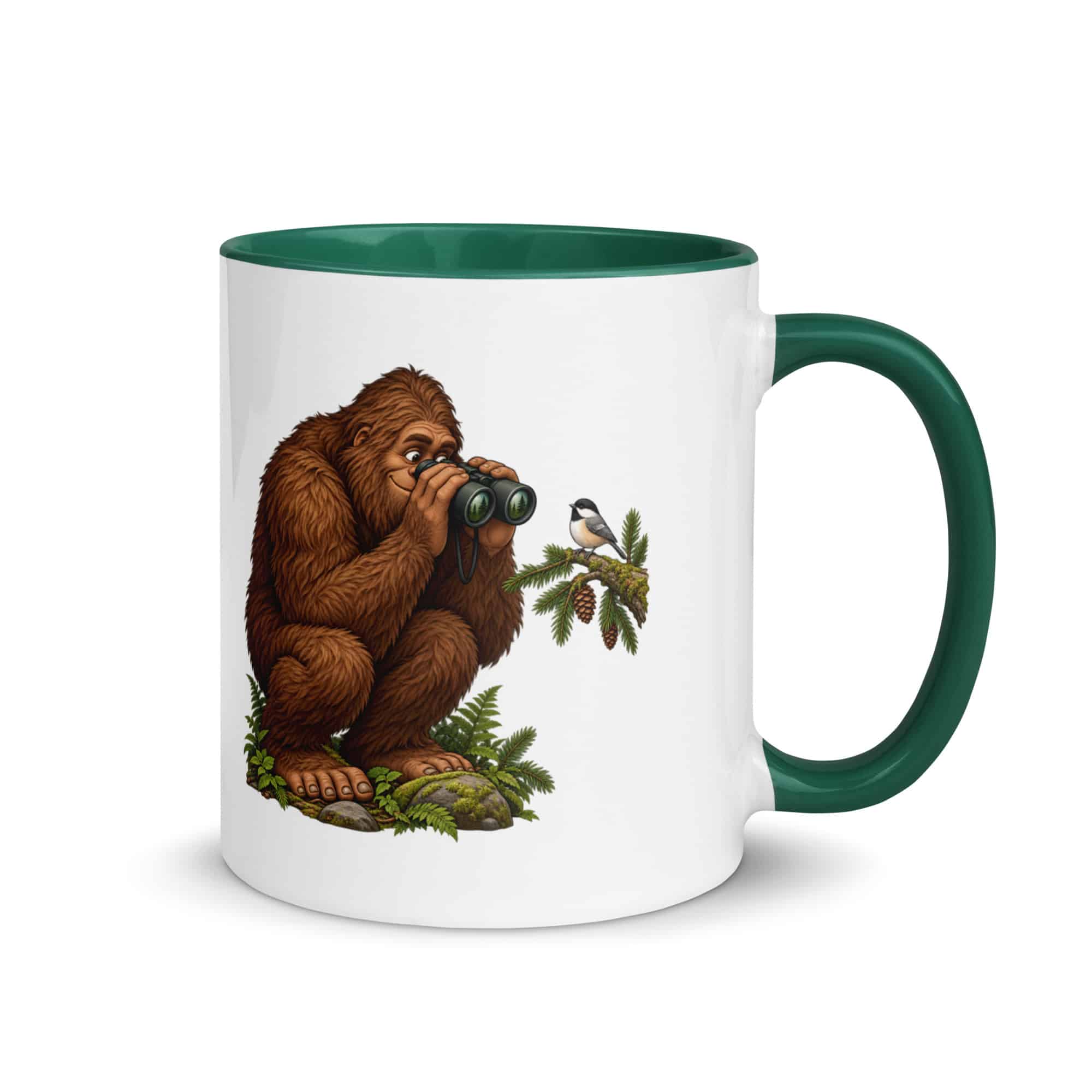 Birdwatching Bigfoot Color Inside Mug