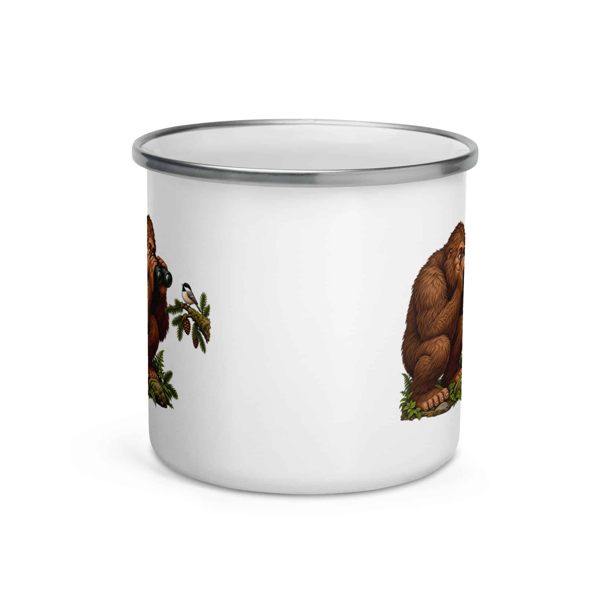 Bigfoot Birdwatching Enamel Camp Mug