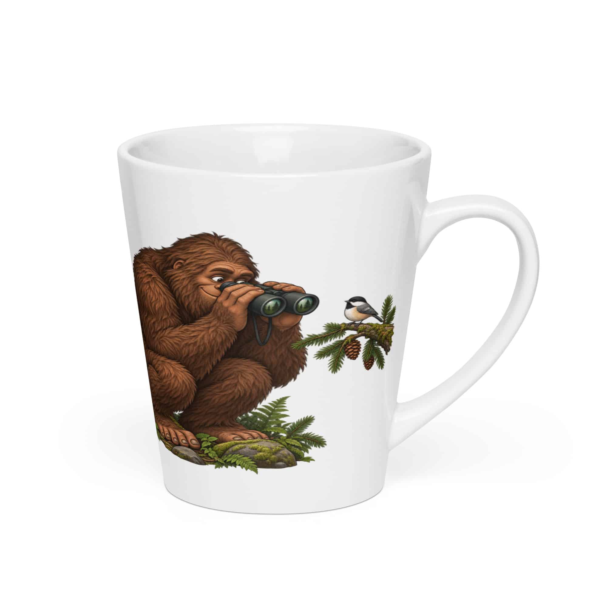 Bigfoot Birdwatching Latte Mug
