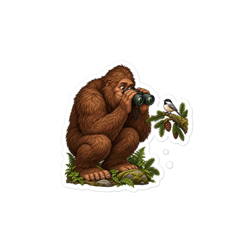 Bigfoot Birdwatching Vinyl Sticker