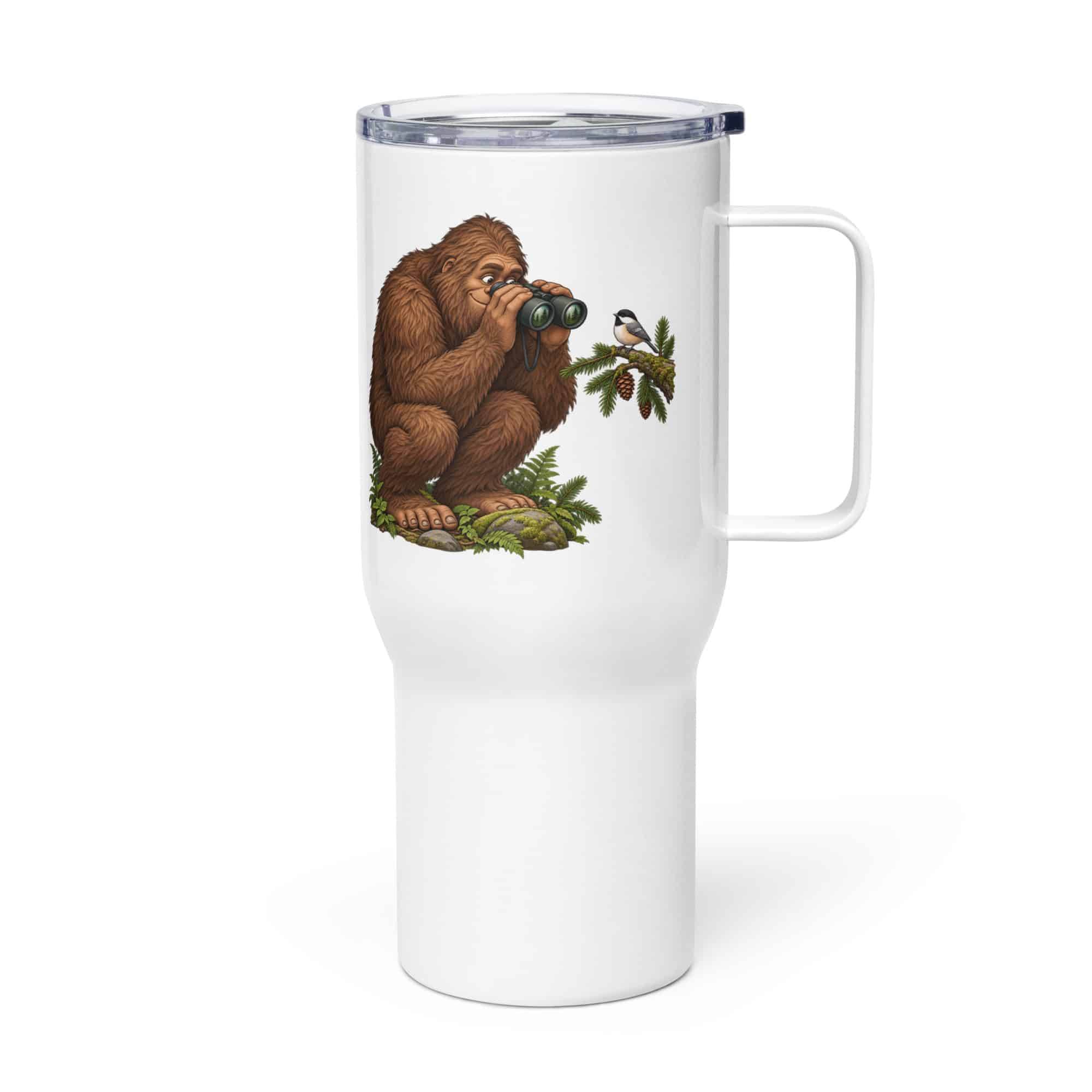 Bigfoot Birdwatching Travel Mug