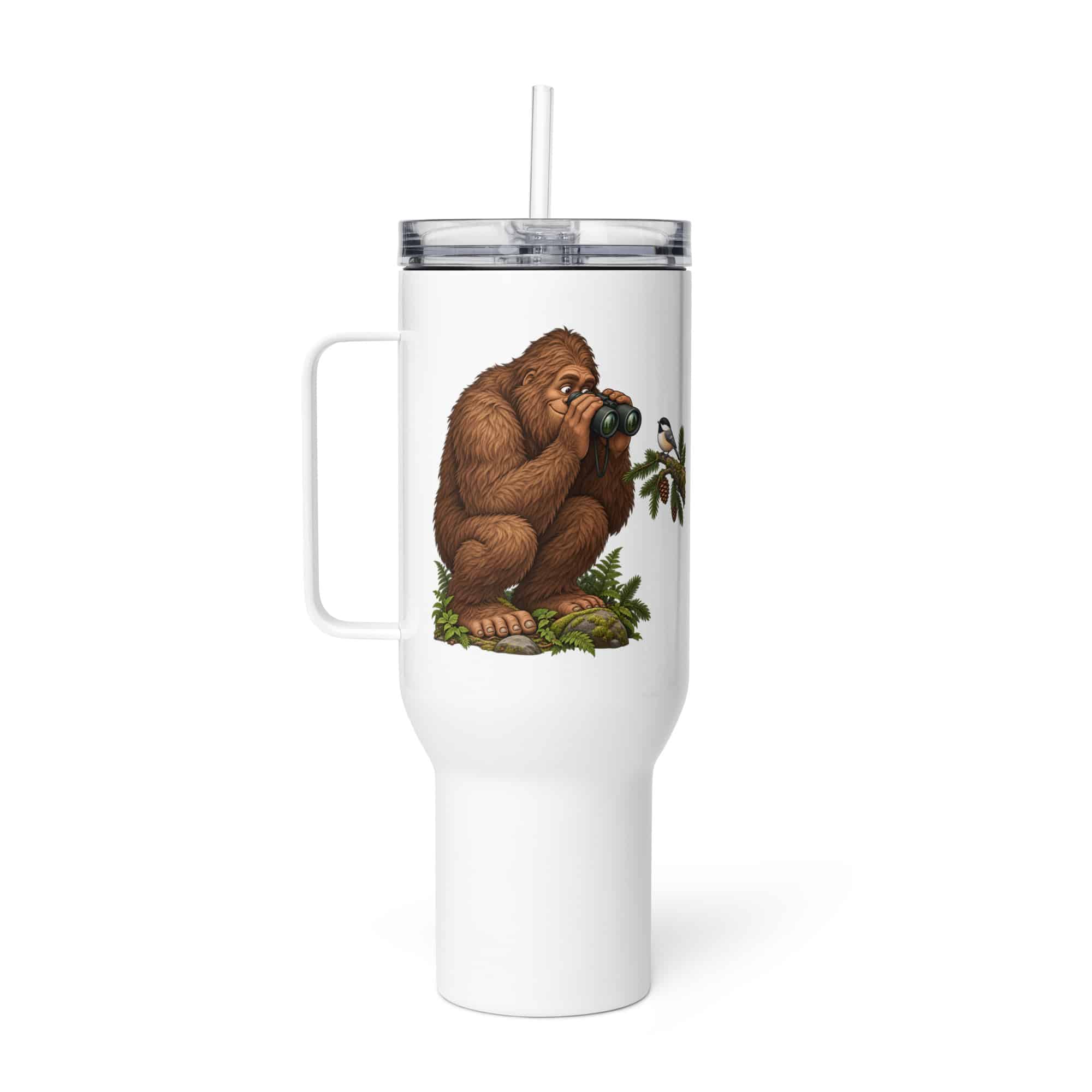 Bigfoot Birdwatching Travel Mug