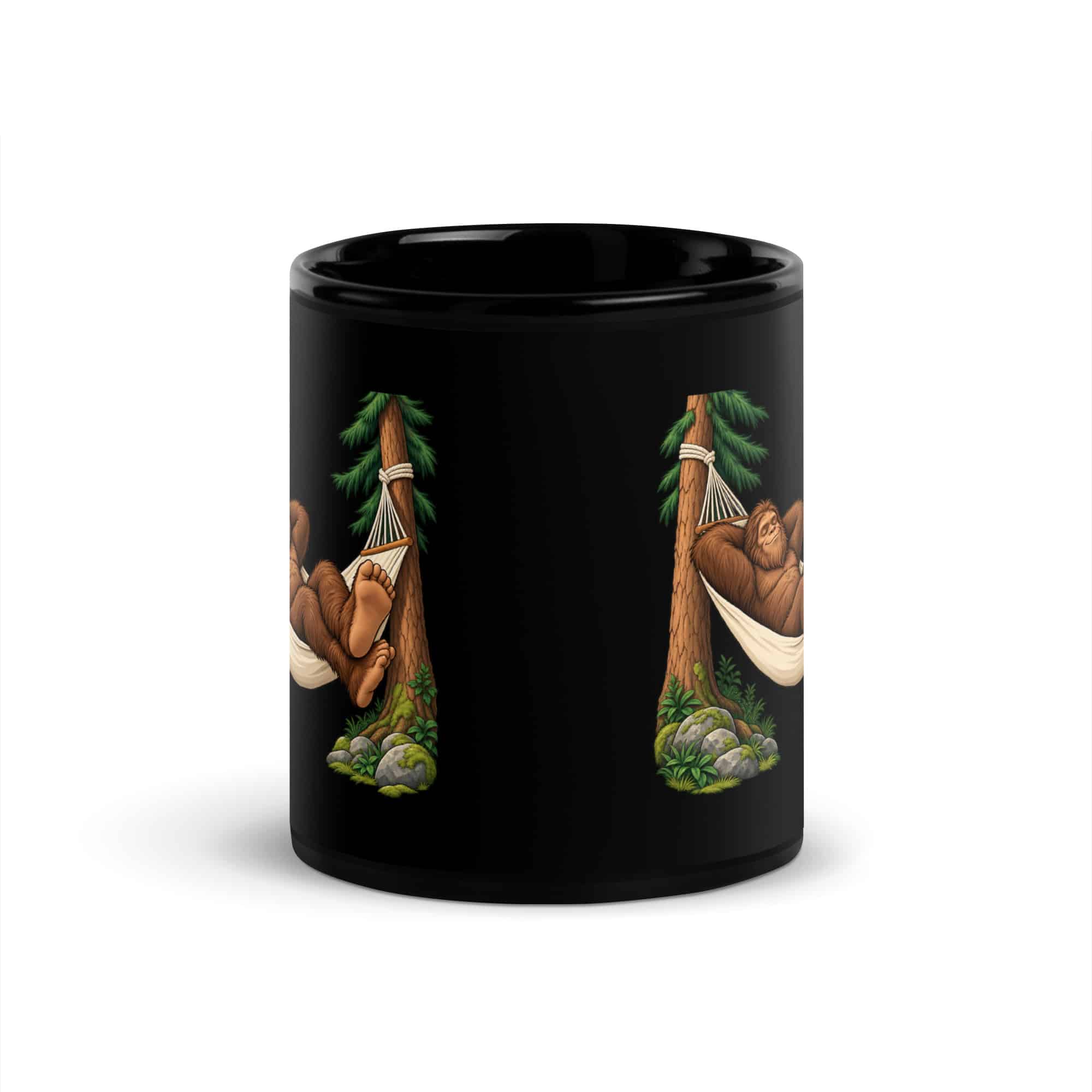 Hammock Nap Bigfoot Black Mug
