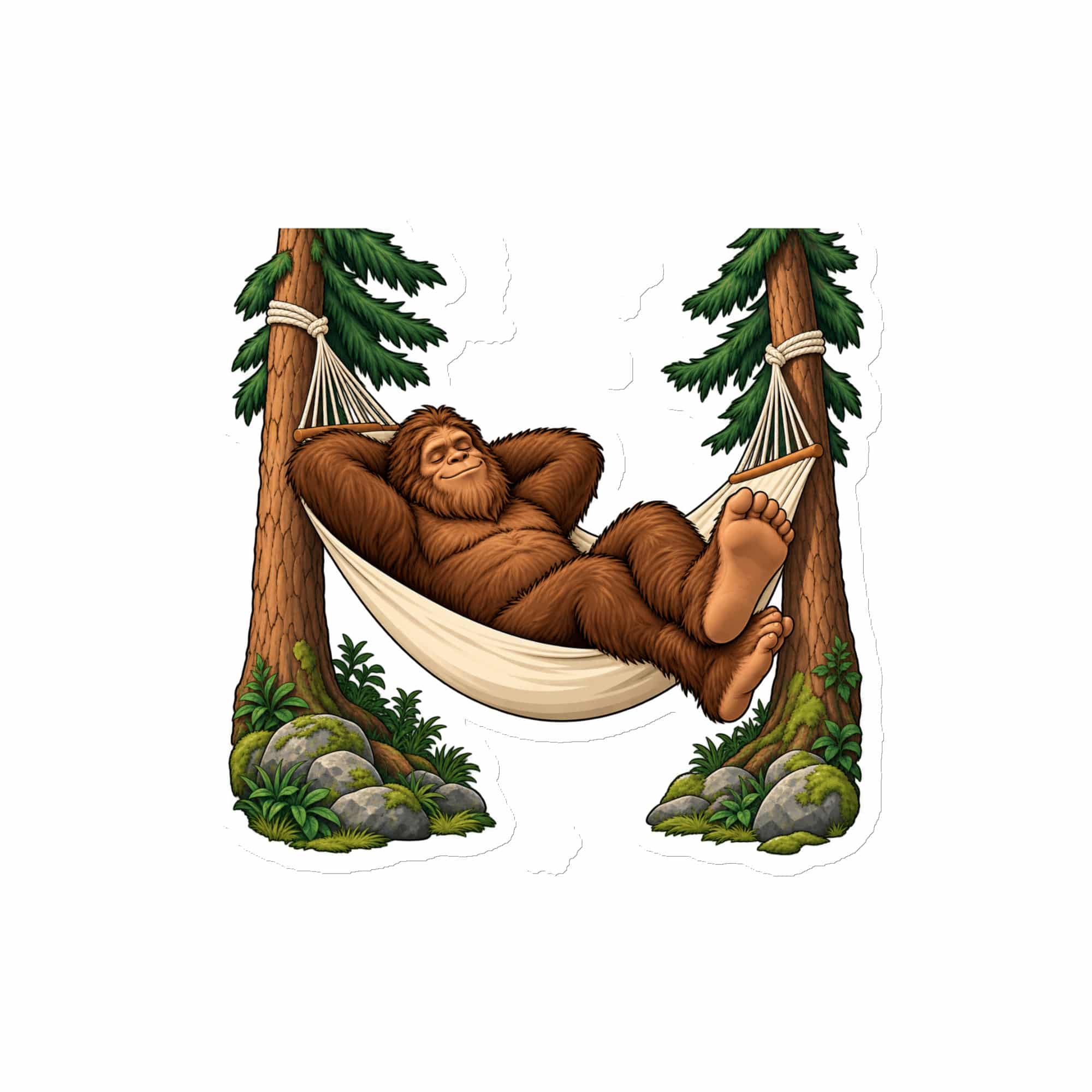 Bigfoot Hammock Nap Die-Cut Magnet