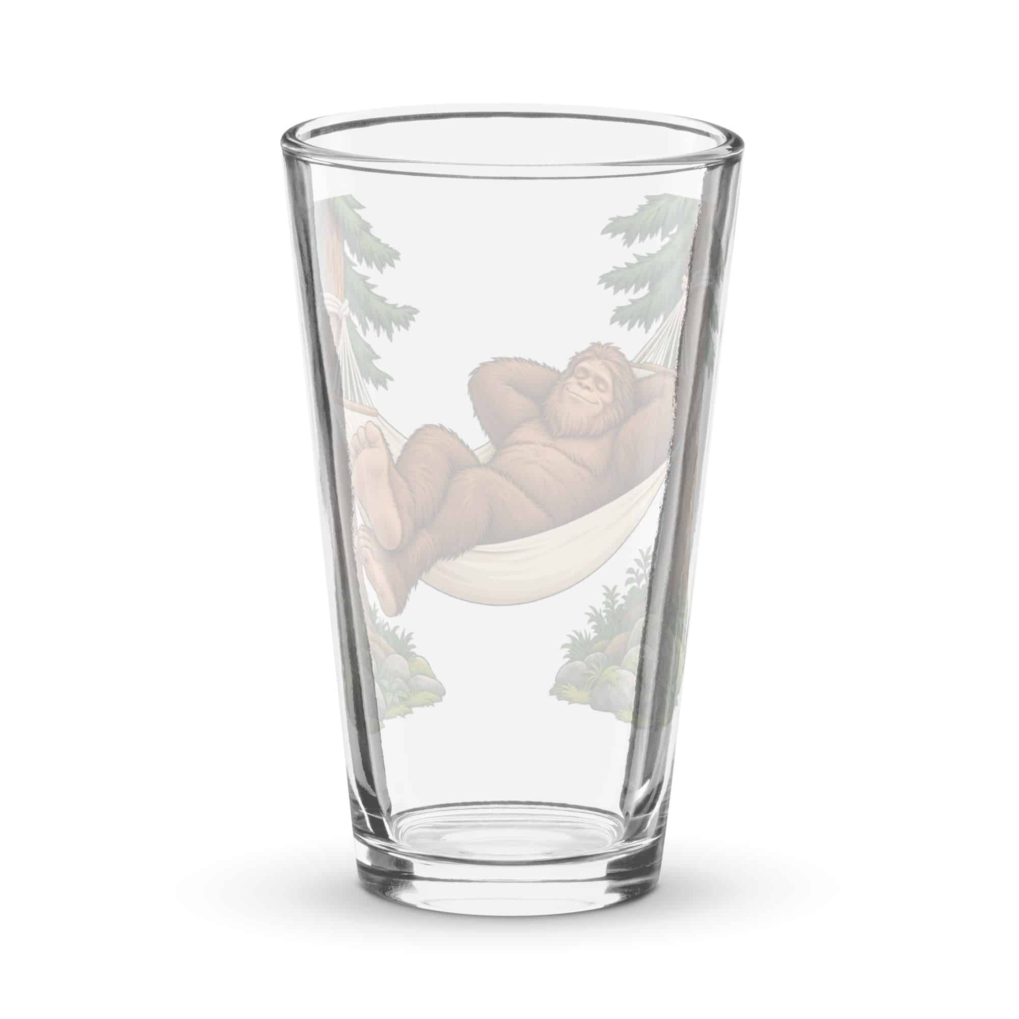 Hammock Napping Bigfoot Pint Glass