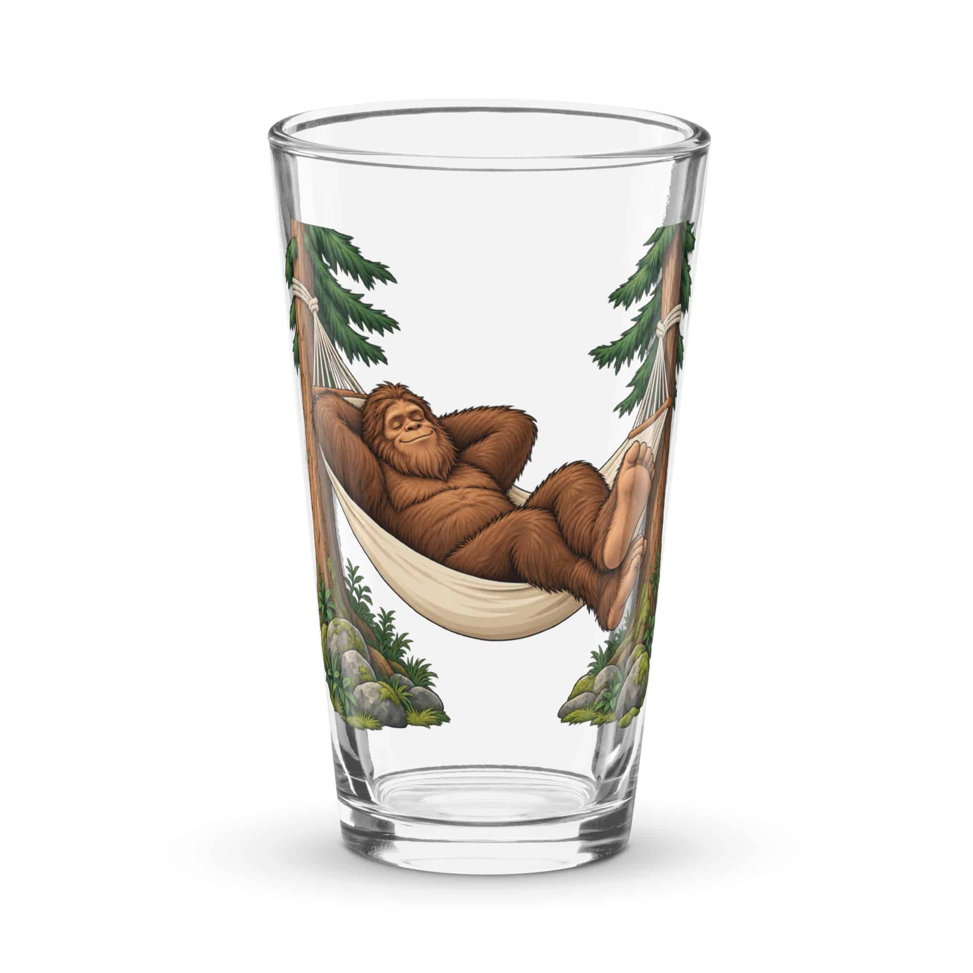 Hammock Napping Bigfoot Pint Glass