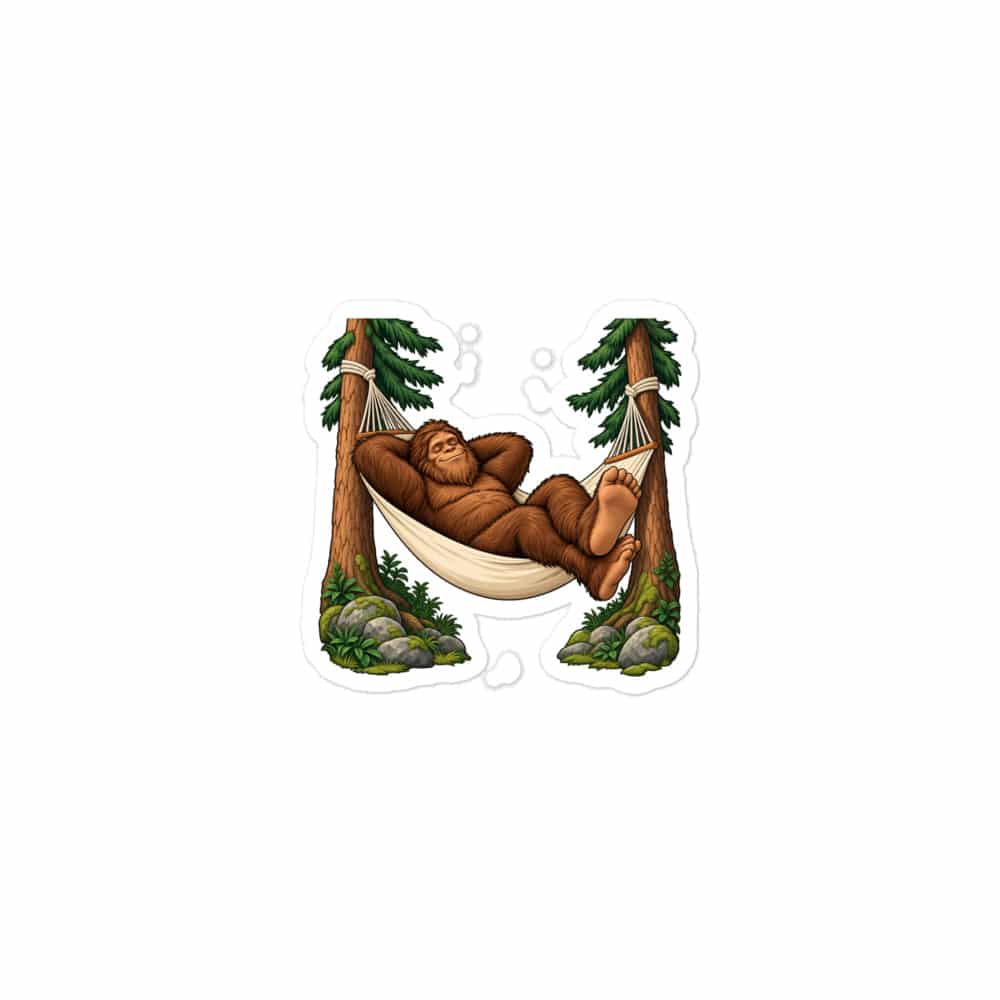 Bigfoot Hammock Nap Vinyl Sticker