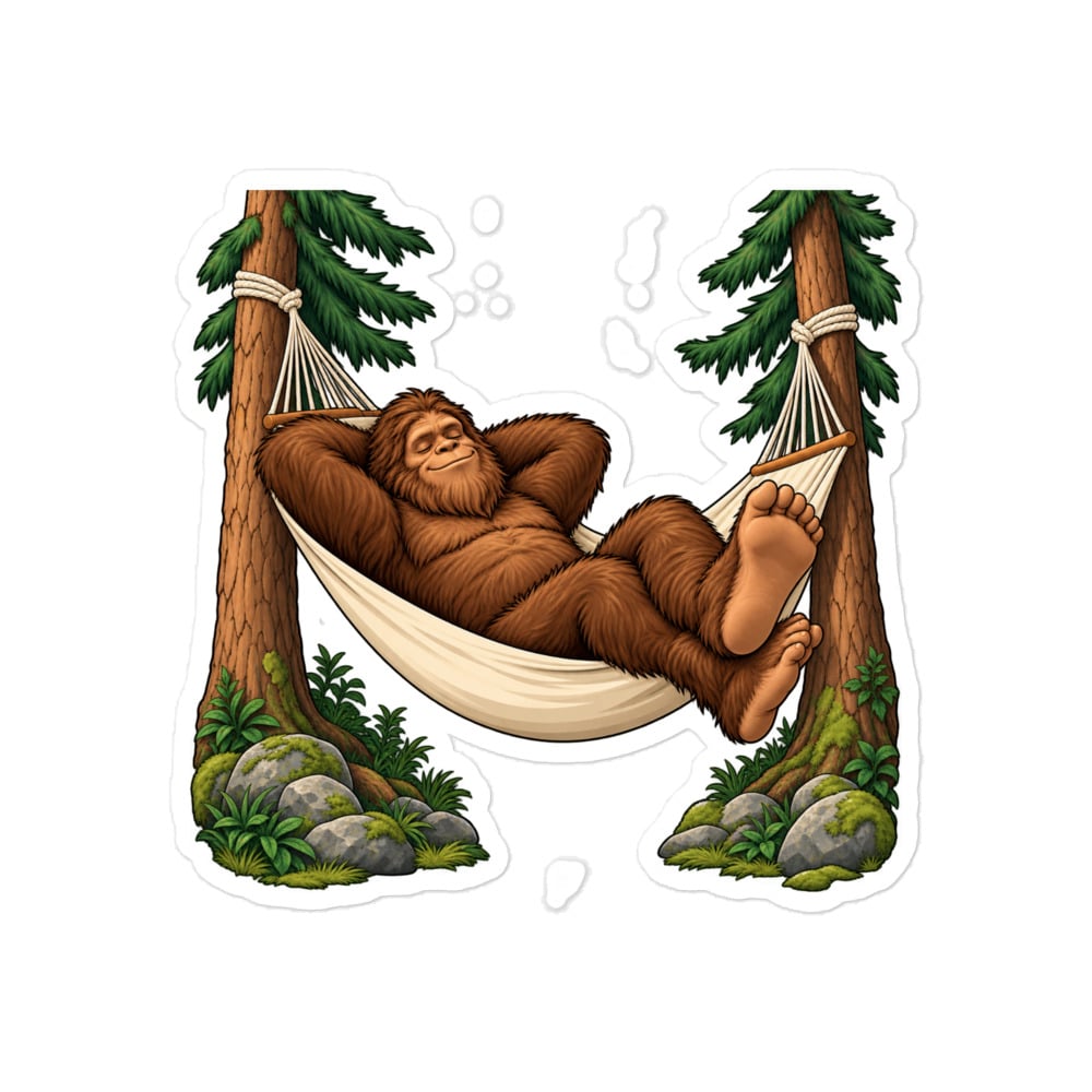 Bigfoot Hammock Nap Vinyl Sticker