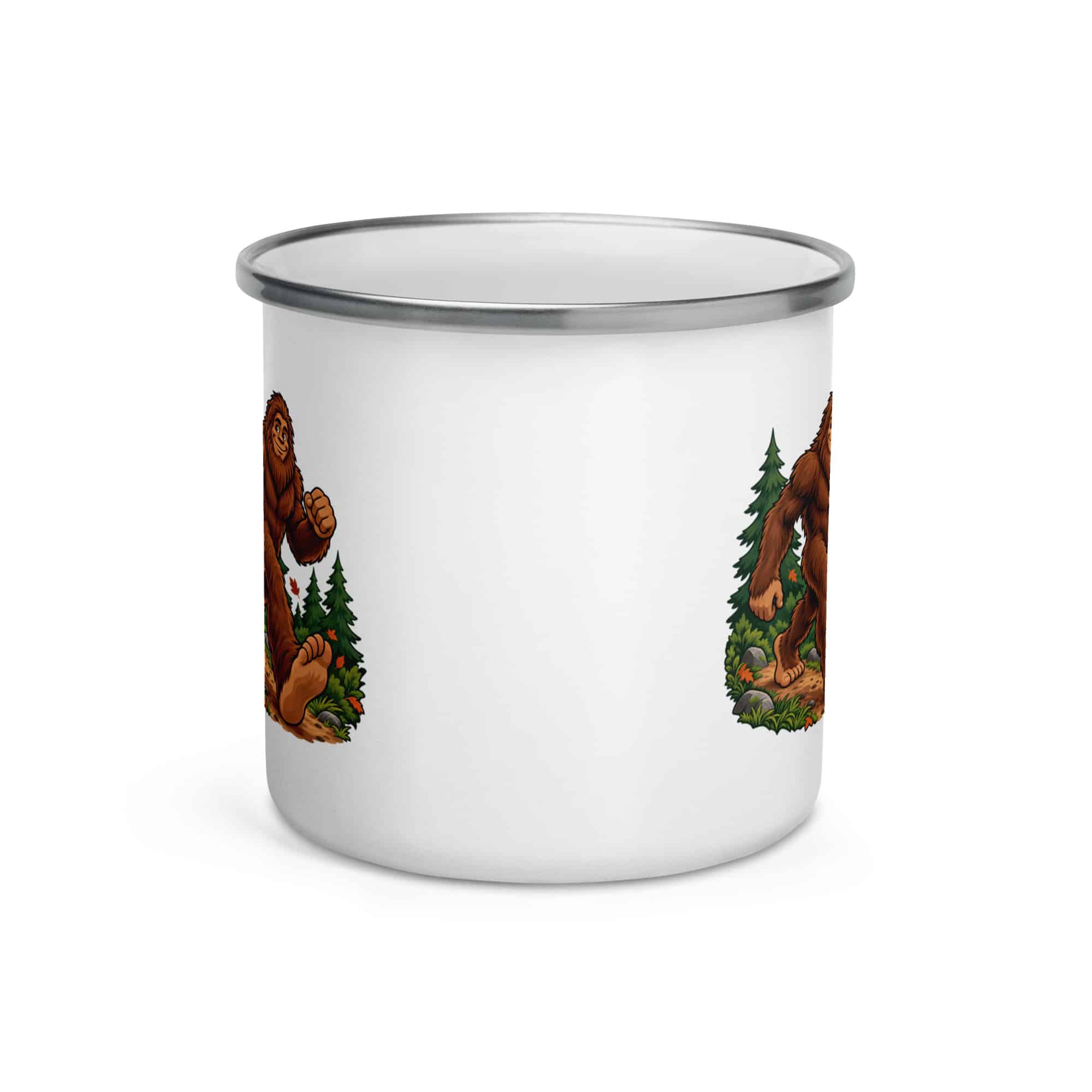 Bigfoot Trail Runner Enamel Camp Mug