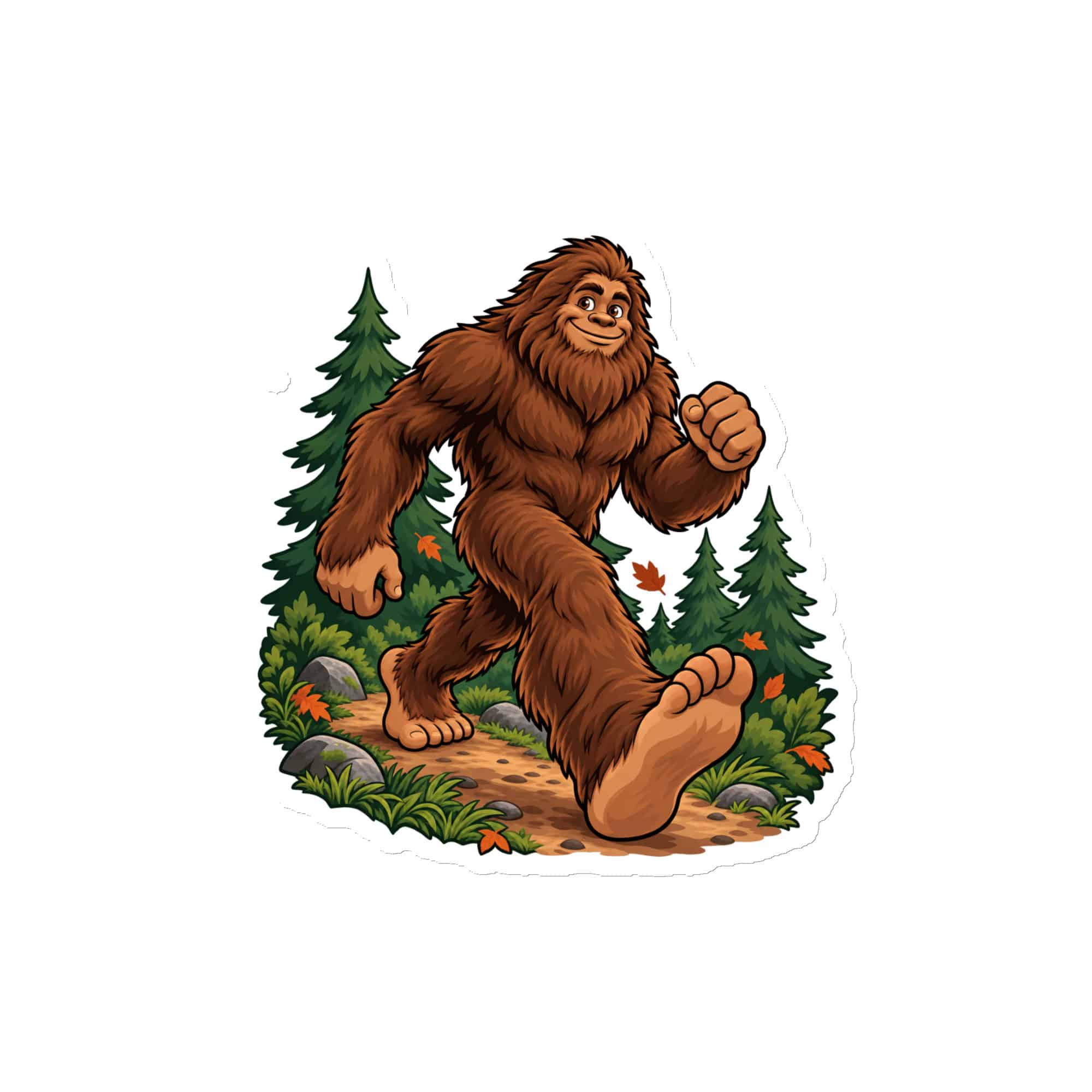 Bigfoot Trail Runner Die-Cut Magnet