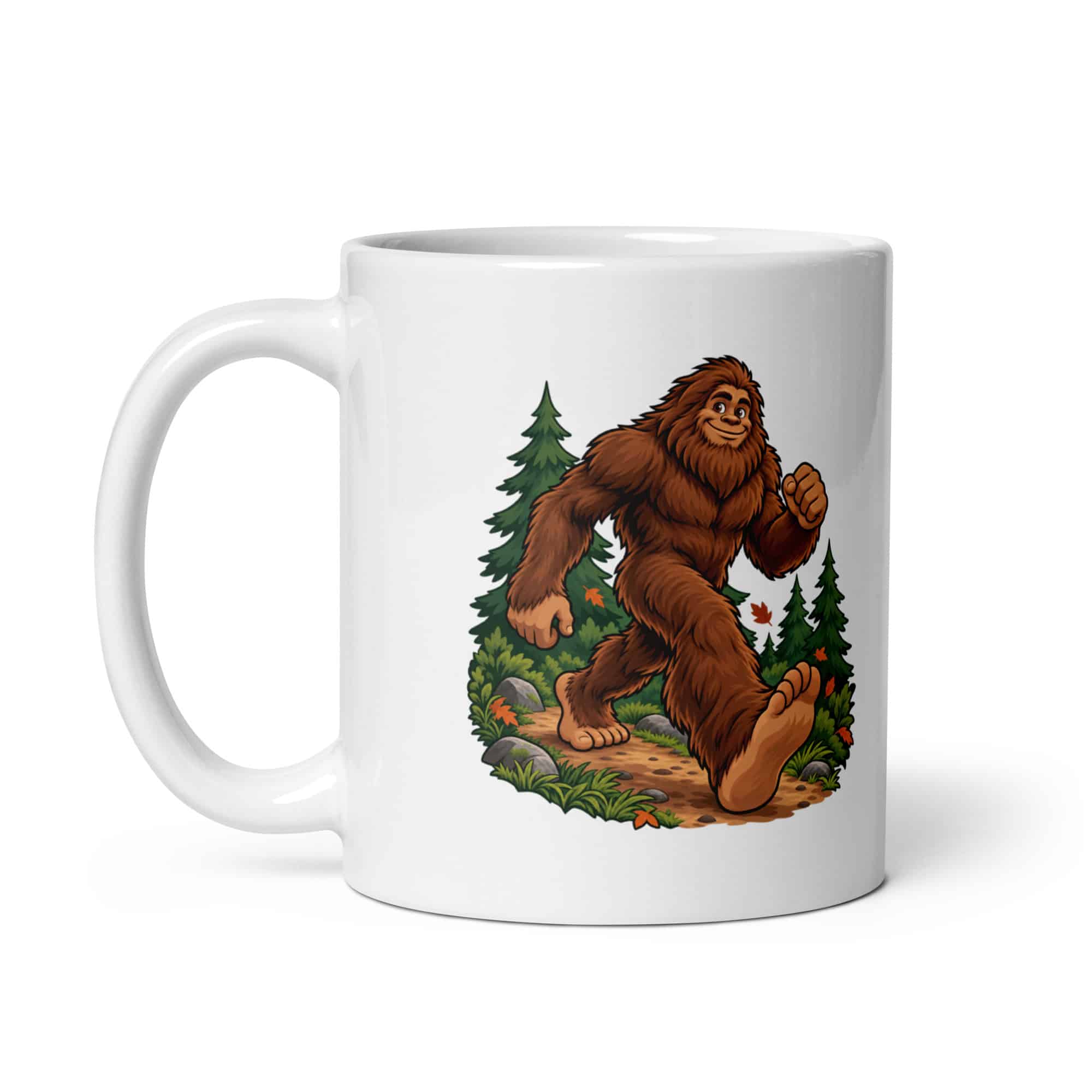 Bigfoot Trail Runner White Ceramic Coffee Mug