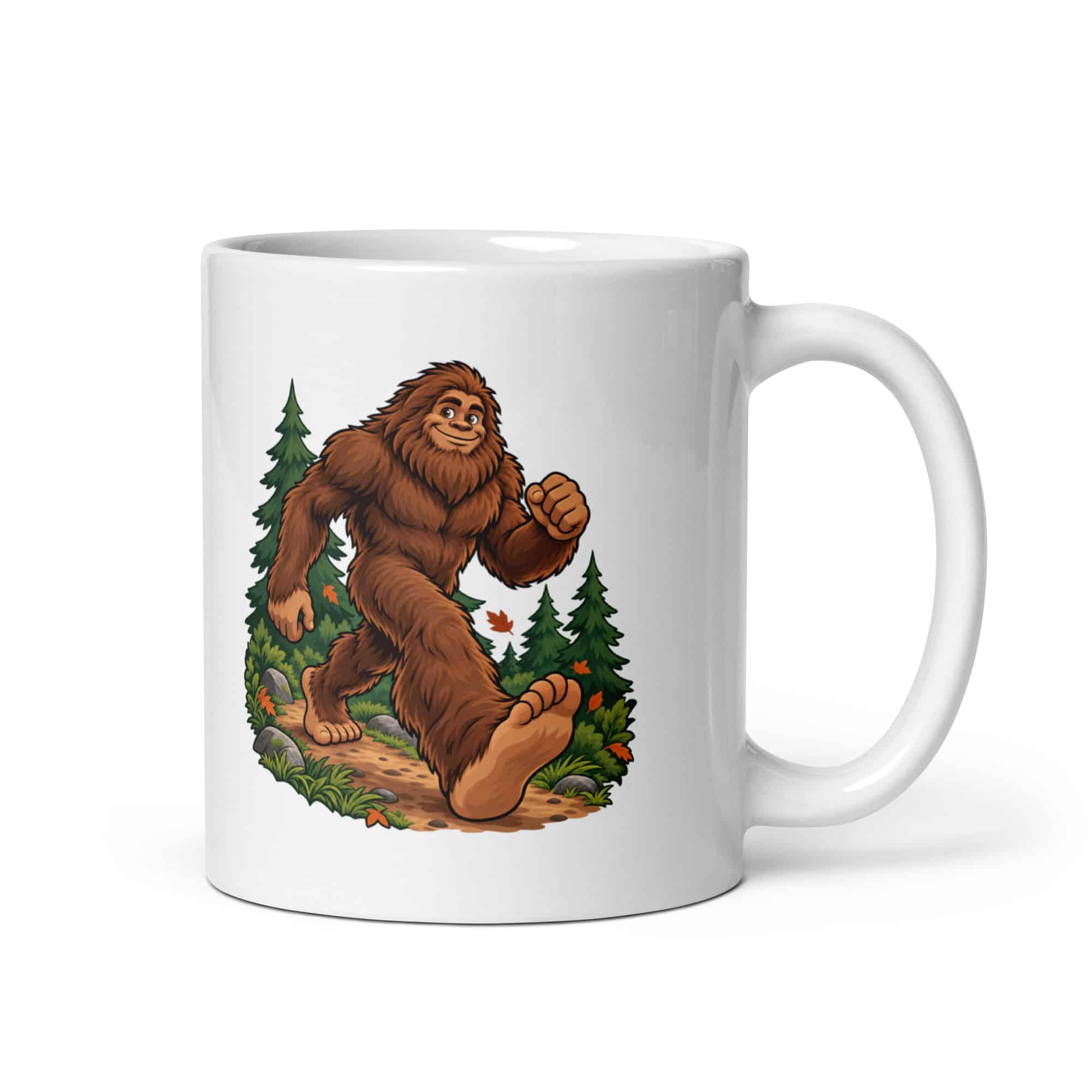 Bigfoot Trail Runner White Ceramic Coffee Mug